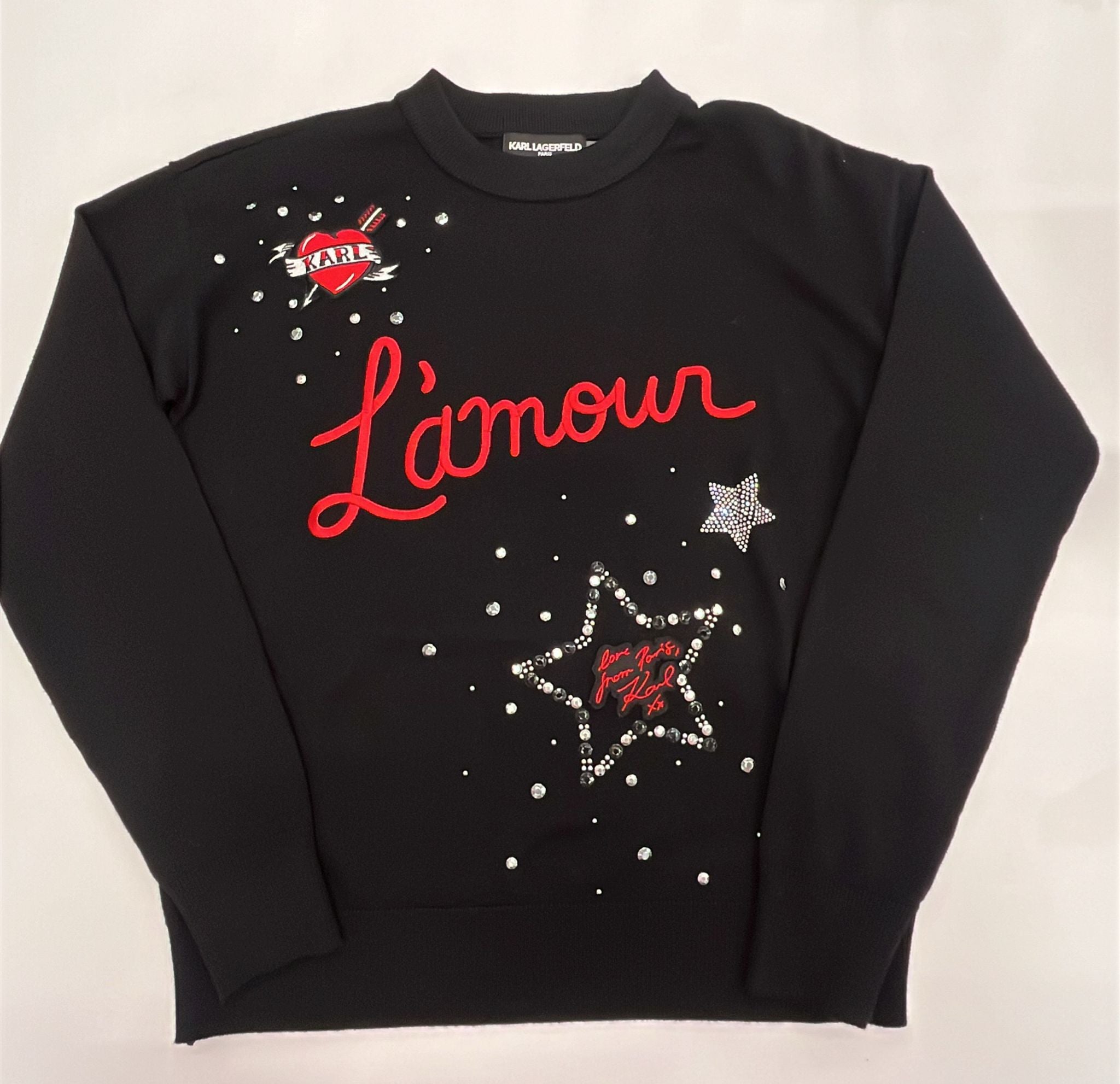 Karl Lagerfeld Paris Women's LAMOUR EMBELLISHED SWEATER