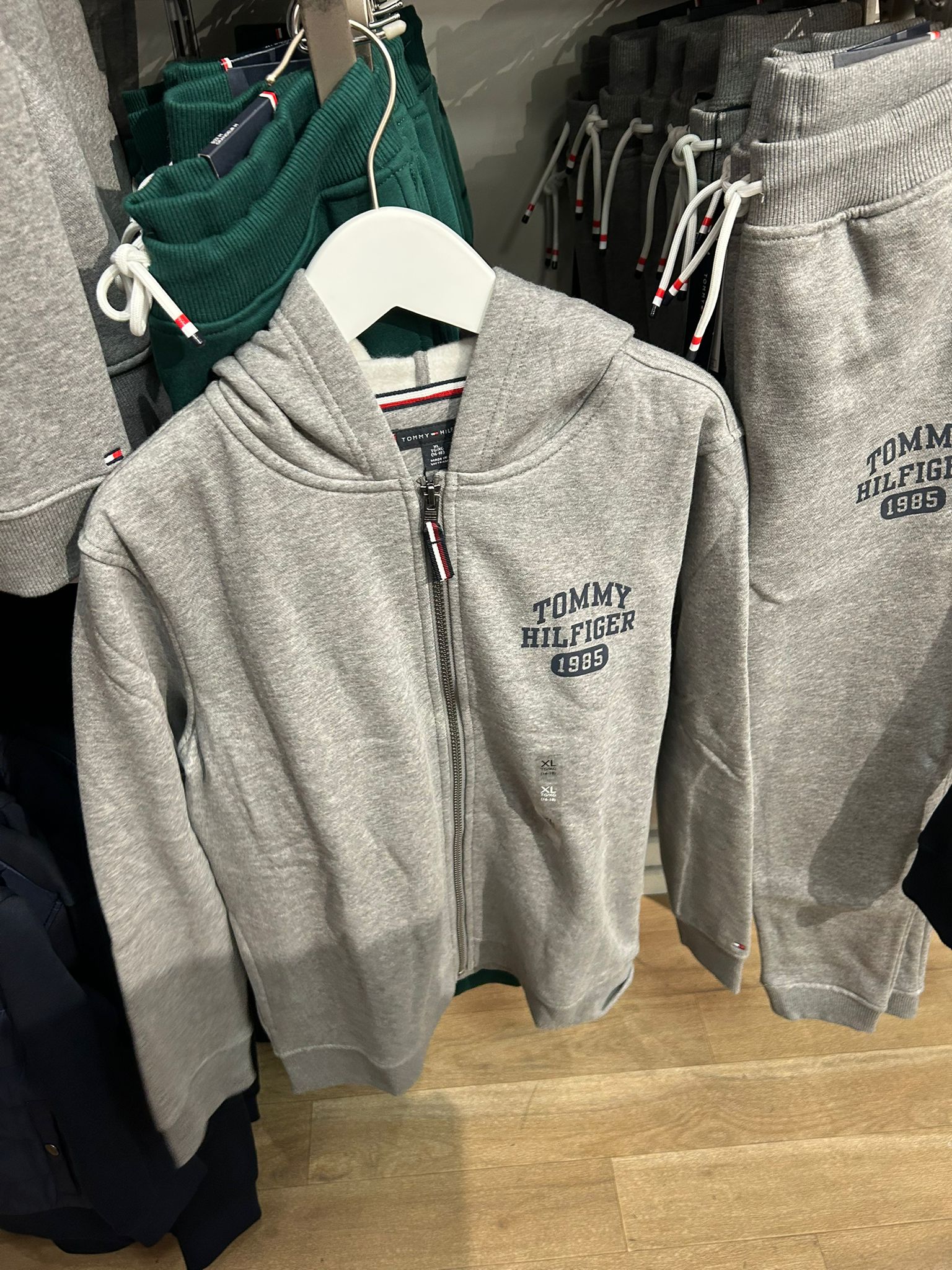 BOY Tommy Logo Zip Hoodie Grey
