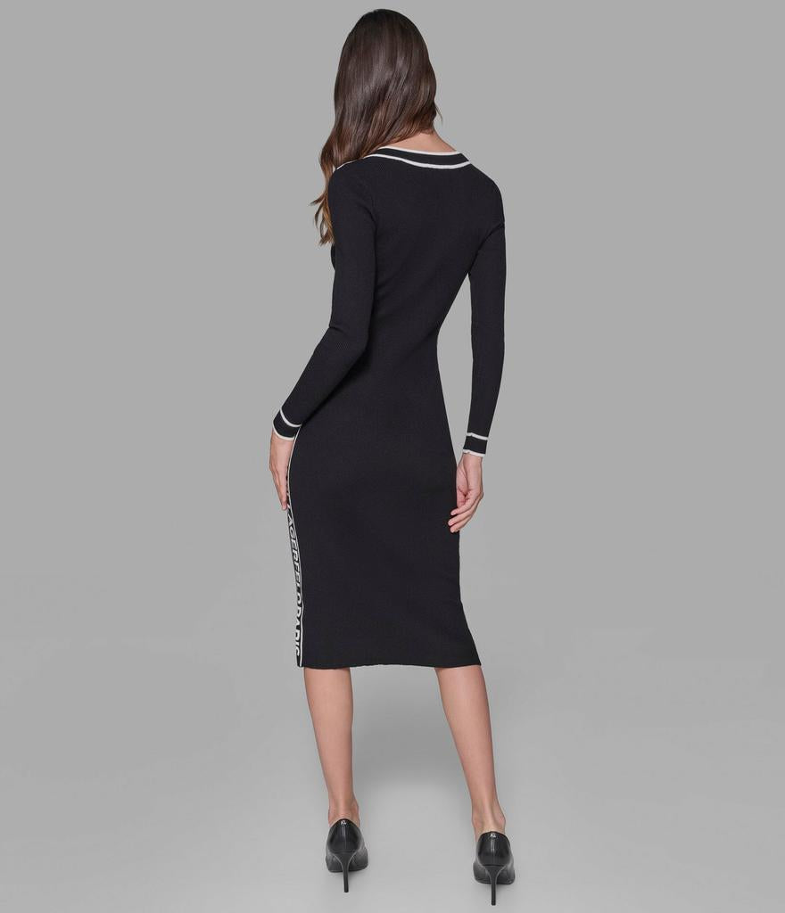 Womens' Karl Lagerfeld Paris LOGO TAPE SWEATER DRESS
