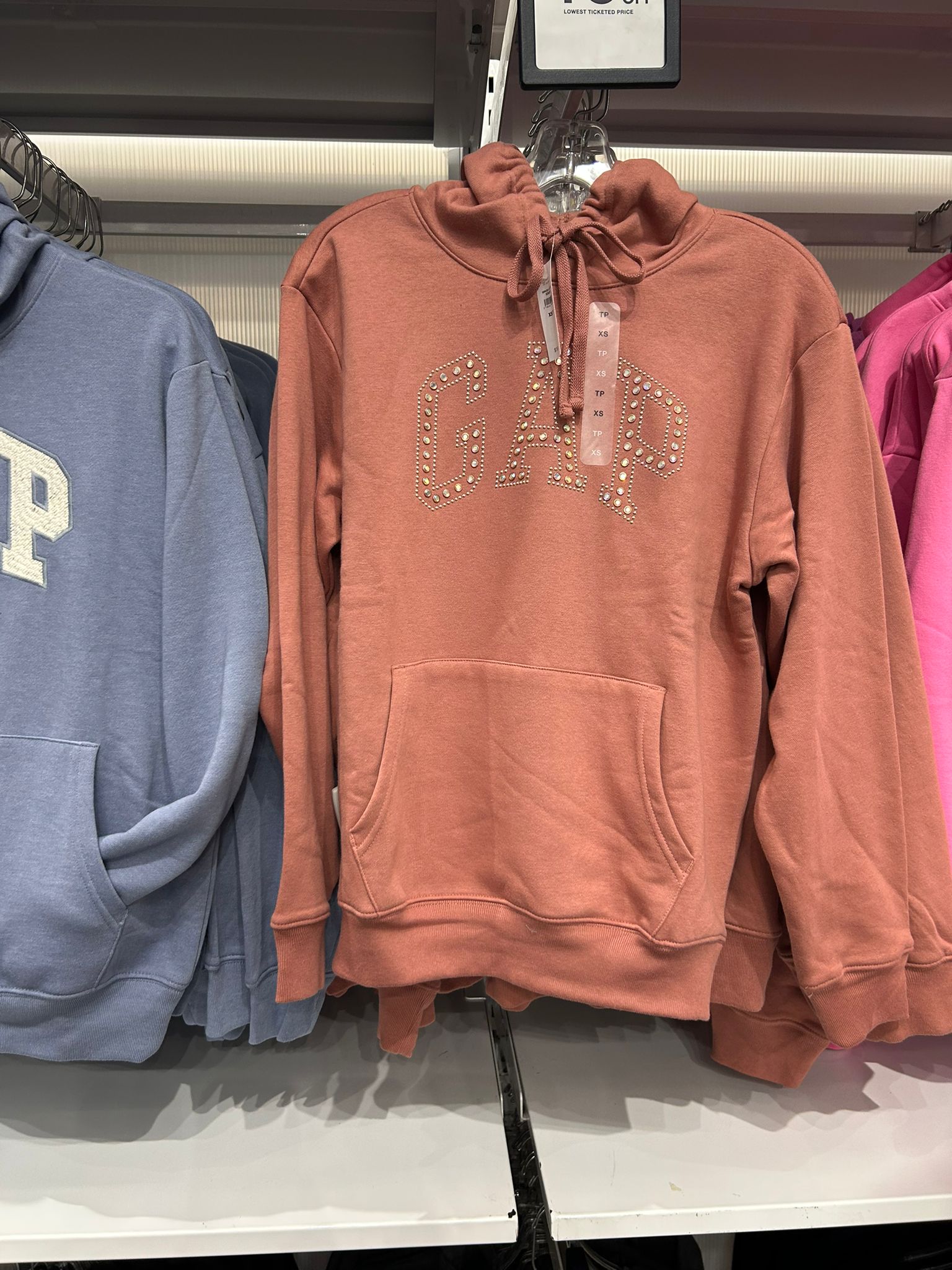 Womens' GAP Pink Pullover Logo Hoodie