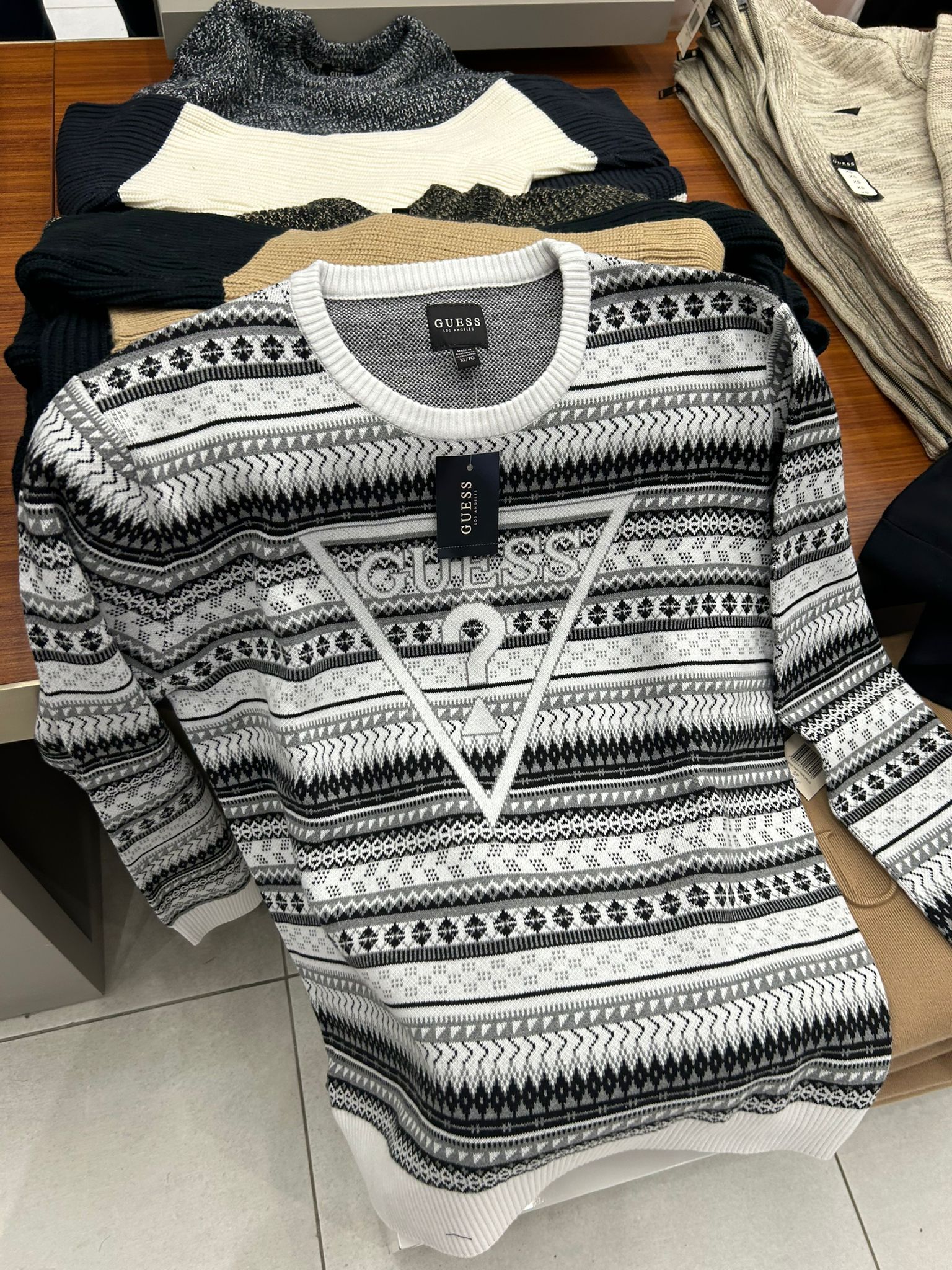 Guess MENS' Arlo Crewneck Sweater Black