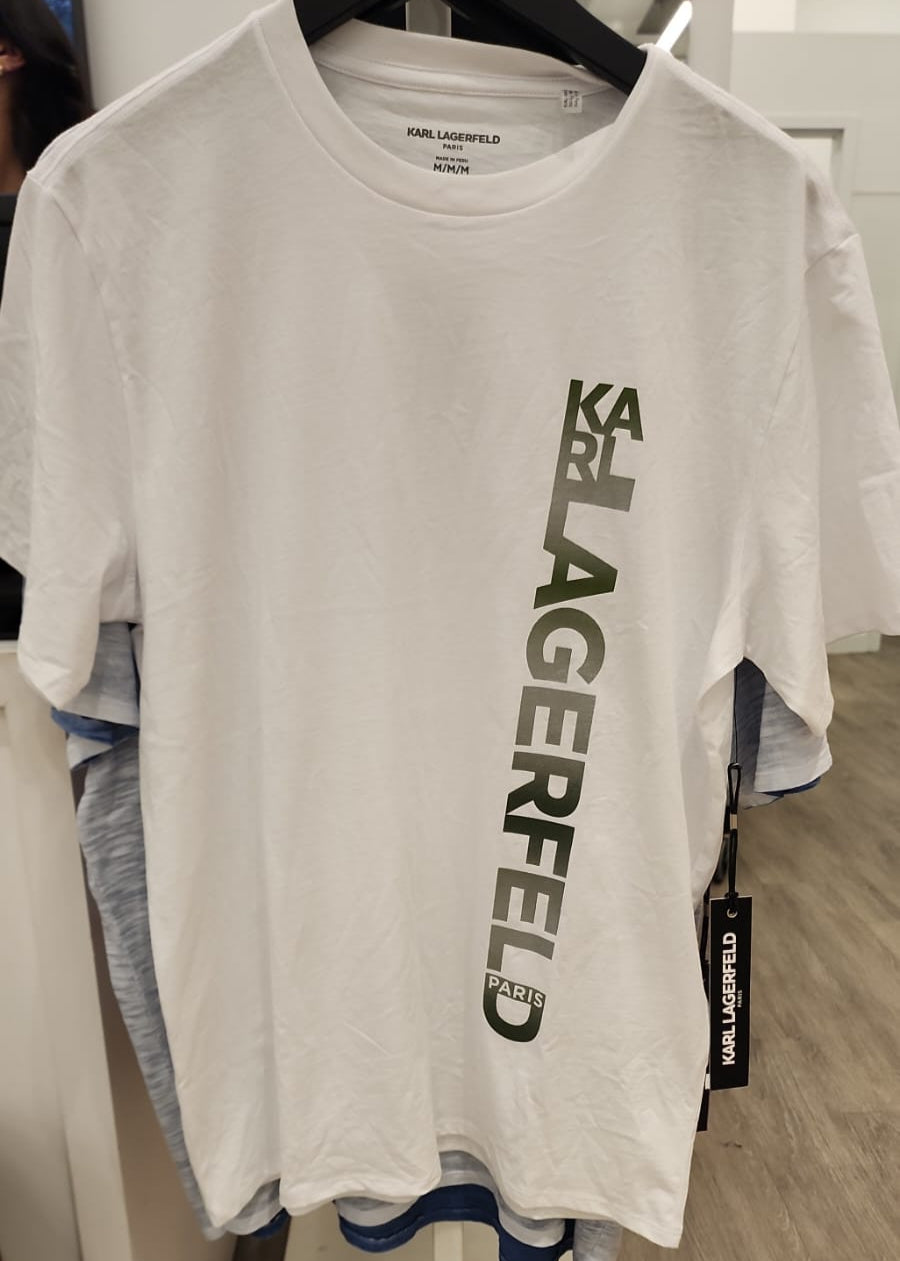 MENS' VERTICAL KARL METALLIC LOGO T-SHIRT