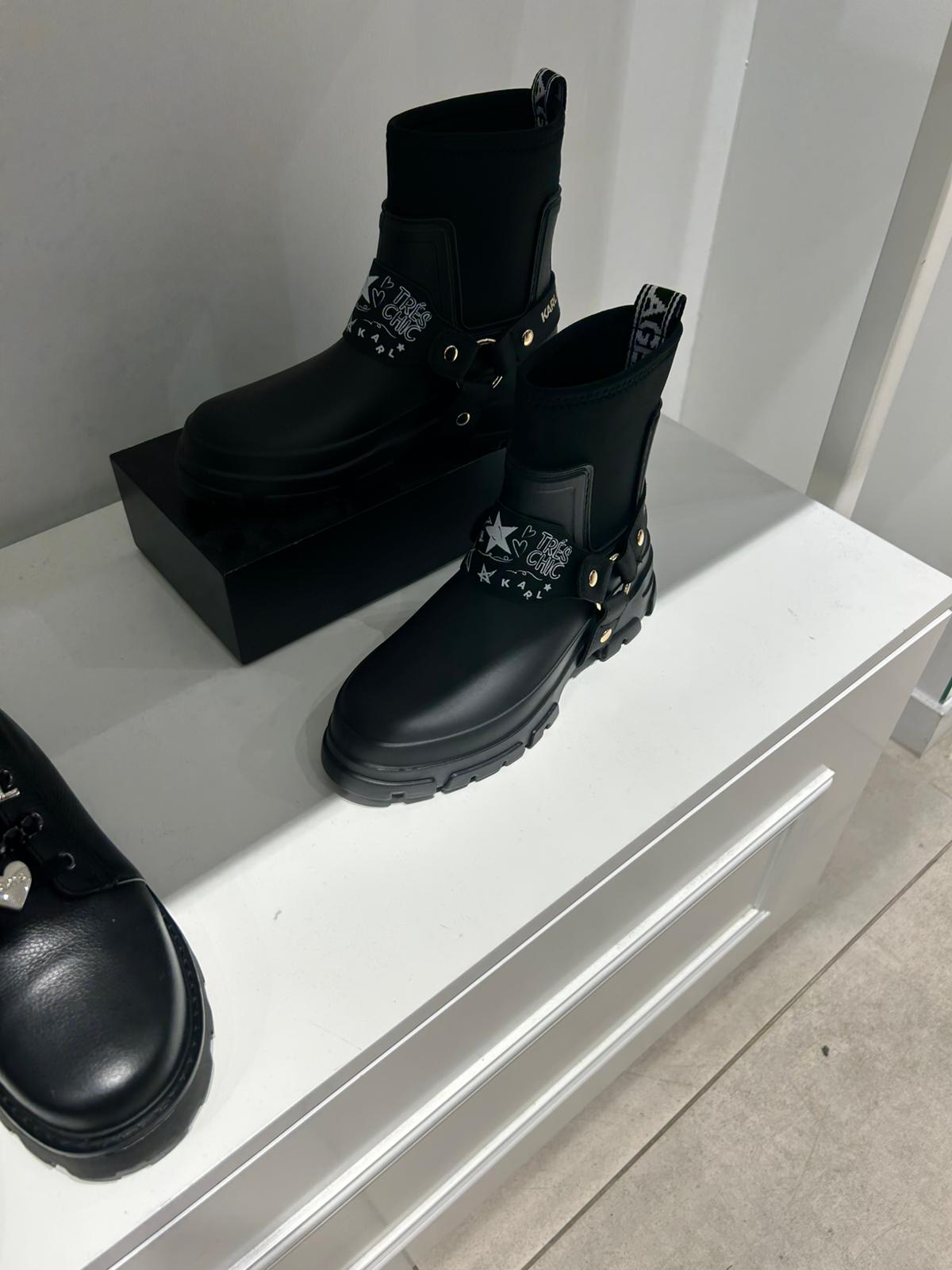 Karl Lagerfeld Paris Womens' RANELLE MULTI STRAP RAIN BOOT