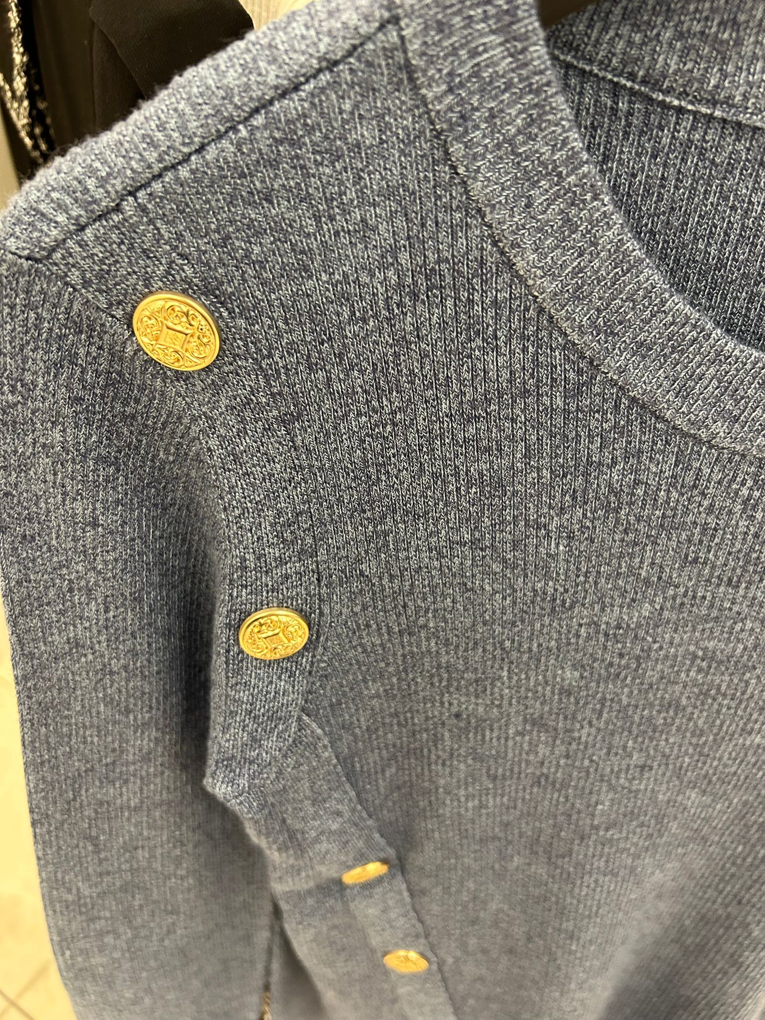 Karl Lagerfeld Paris Womens' HEATHERED BUTTON-DETAILED SWEATER