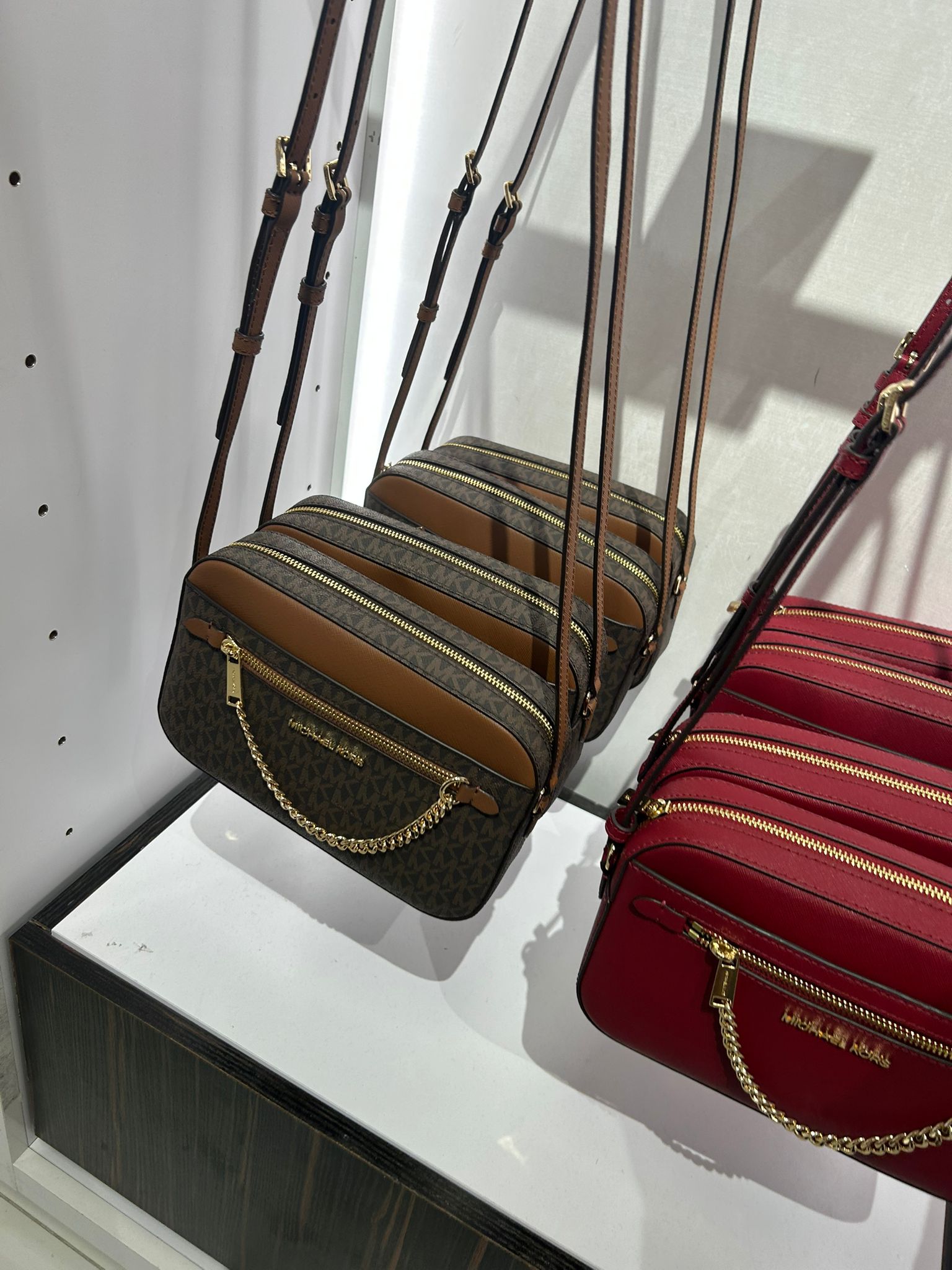 Michael Kors WOMENS' Jet Set Large Logo Crossbody Bag BROWN