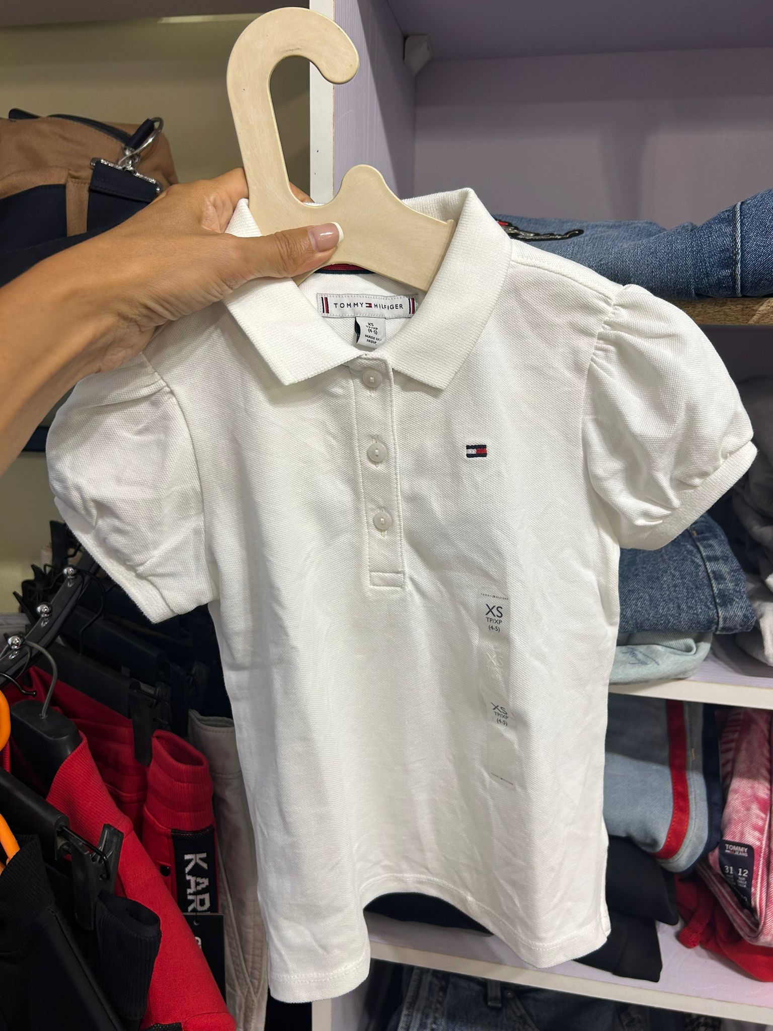Tommy Girls' Puff-Sleeve Stretch Polo