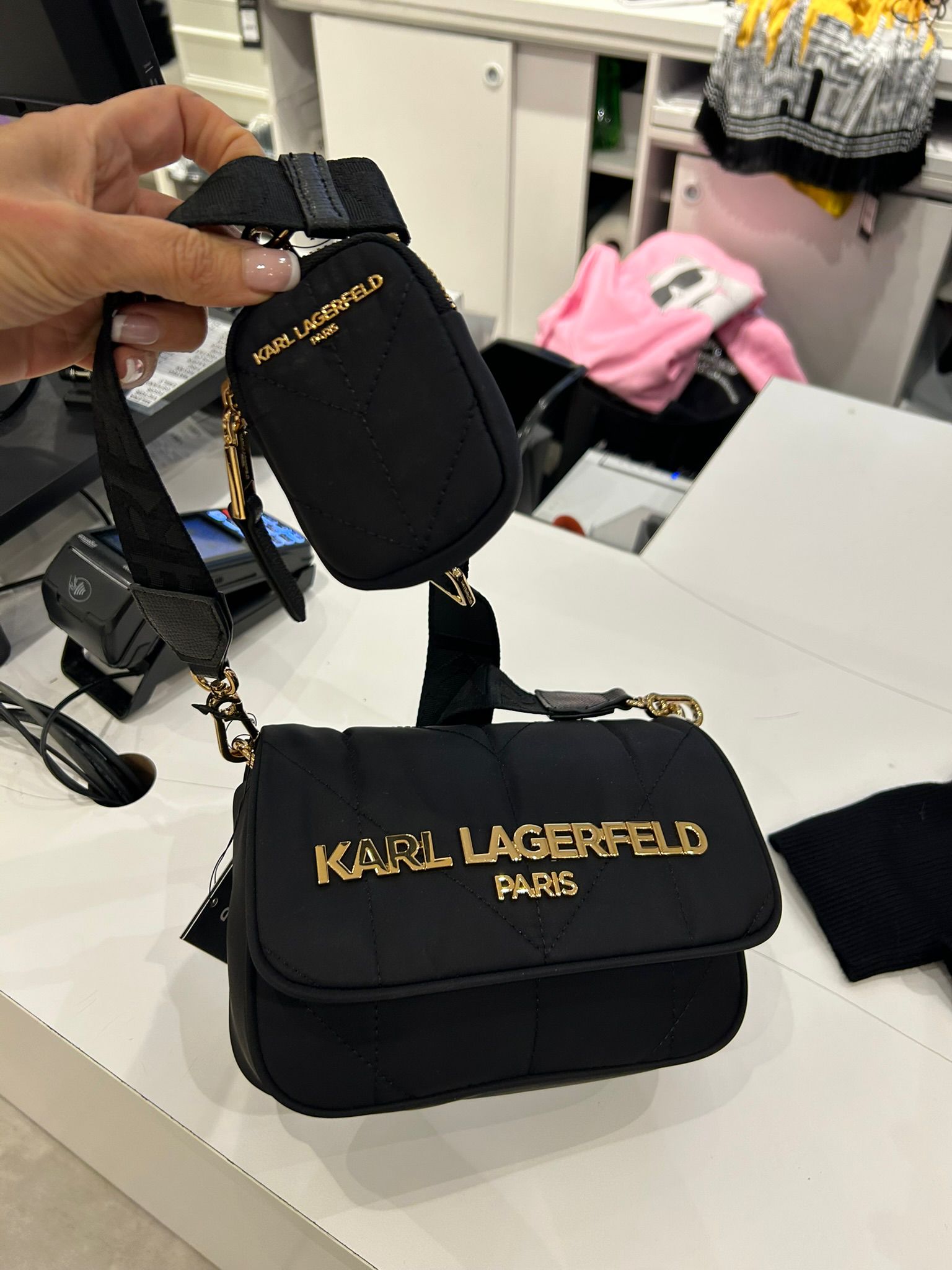 Karl Lagerfeld Paris Womens' VOYAGE LOGO CROSSBODY