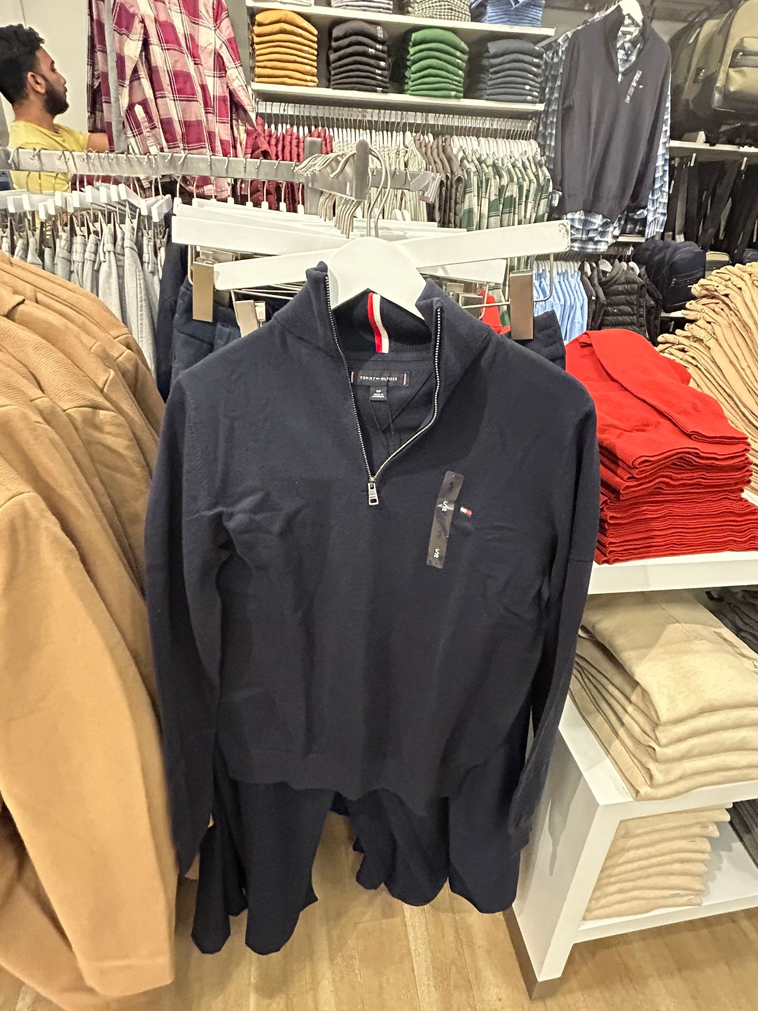 Tommy MENS' Classic Quarter-Zip Sweater Navy