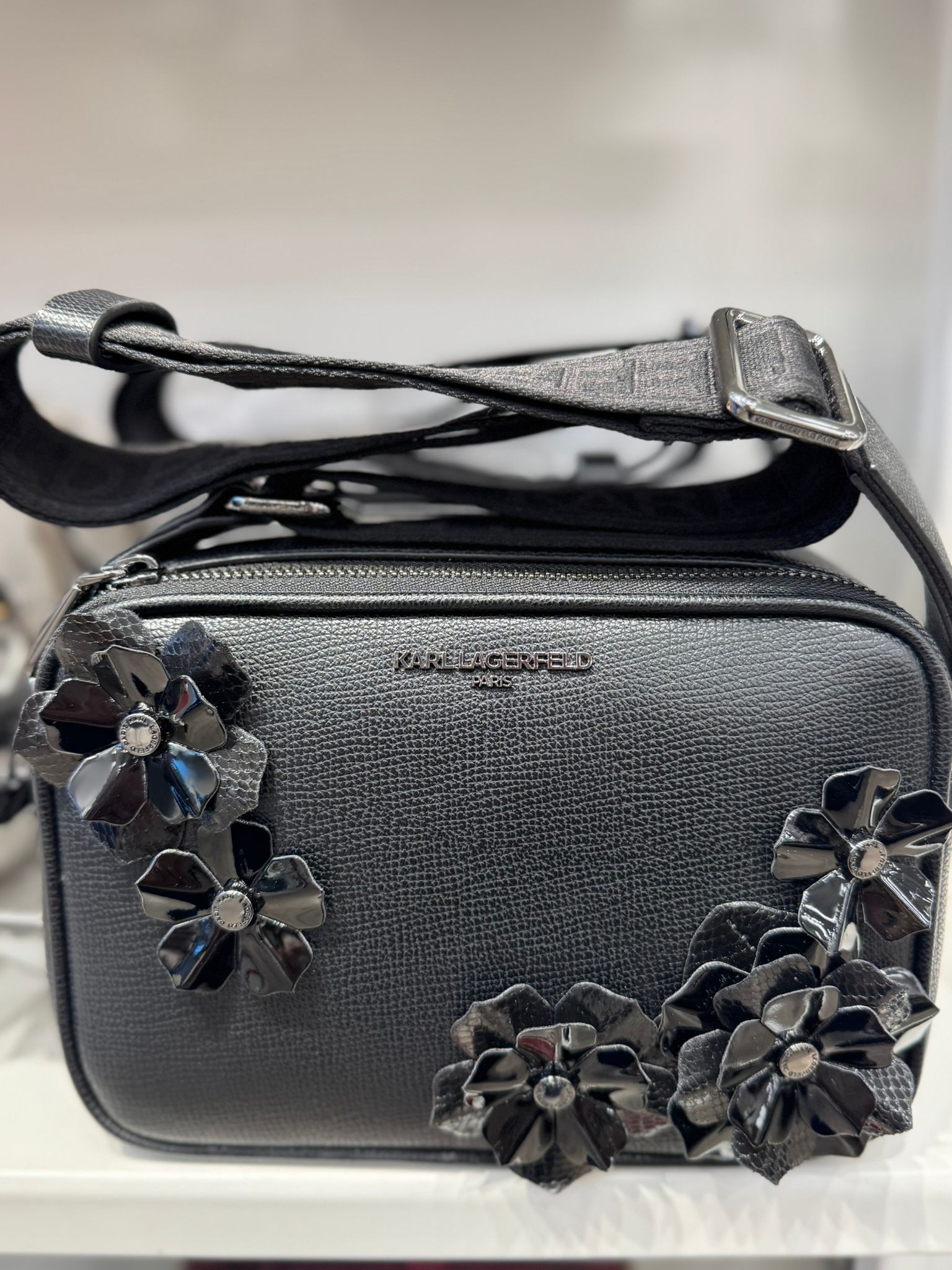 Karl Lagerfeld Paris Womens' MAYBELLE CROSSBODY CAMERA BAG WITH FLOWERS