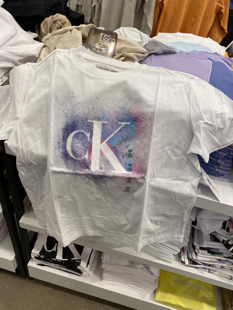 Women Calvin Klein Monogram Logo Crewneck T-Shirt