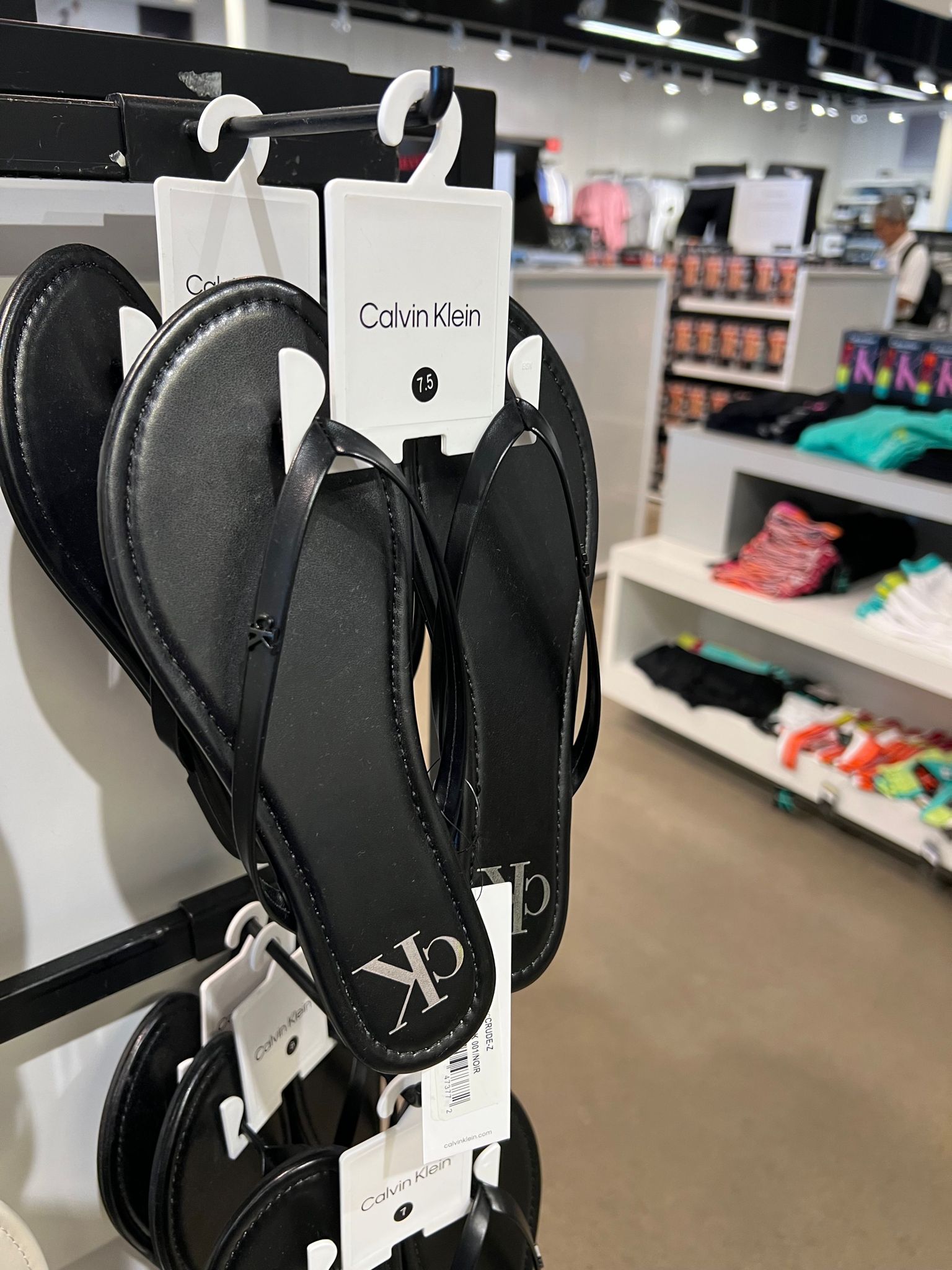 Women's Calvin Klein Solid T-Strap Sandal / black