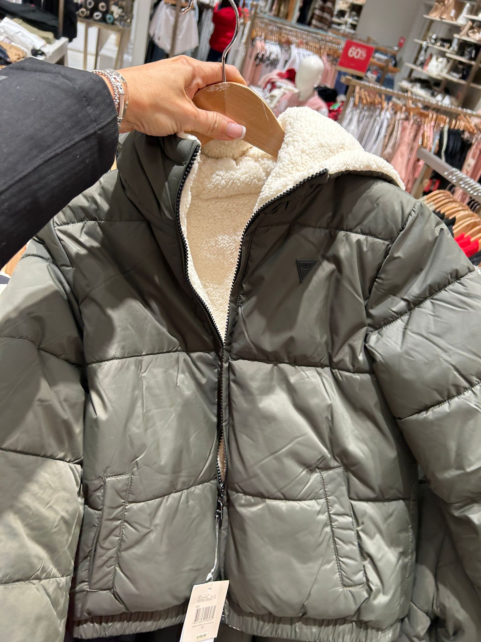 Guess BOYS' Reversible Puffer Jacket (8-16) Green