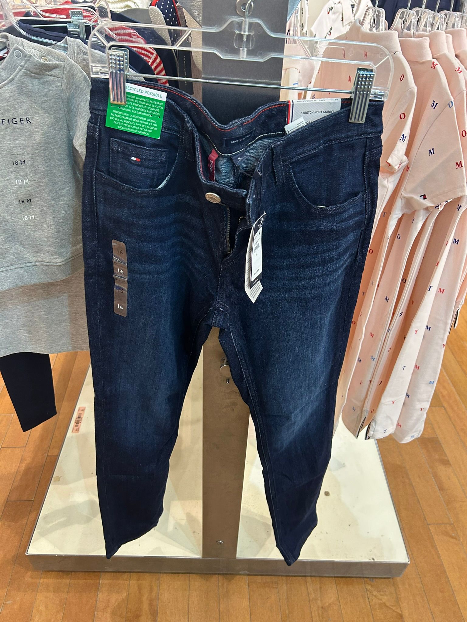 Girls' Tommy Dark Wash Stretch Skinny Jean