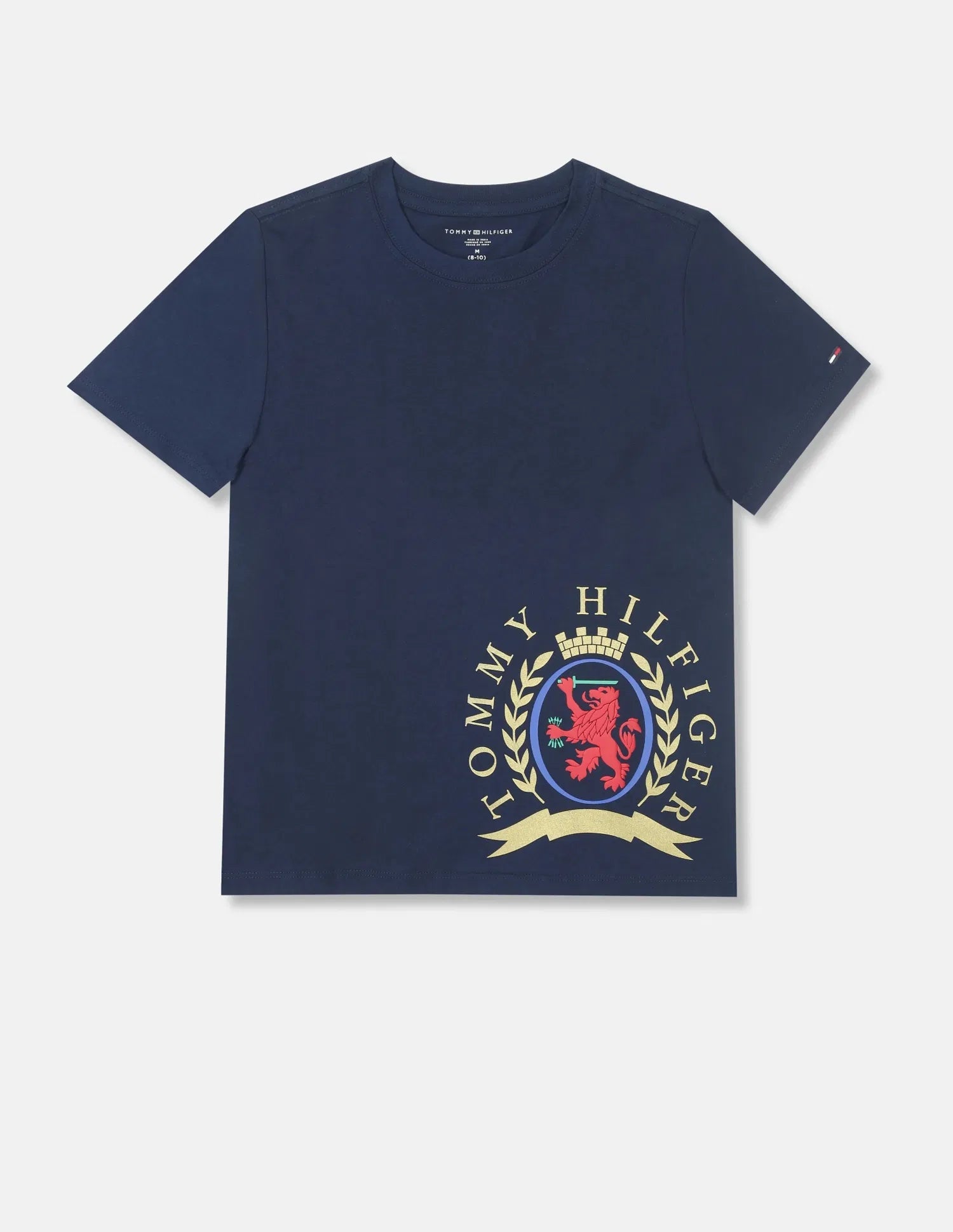 Boys' Tommy Logo Regular Fit Cotton T-Shirt-Carbon Navy