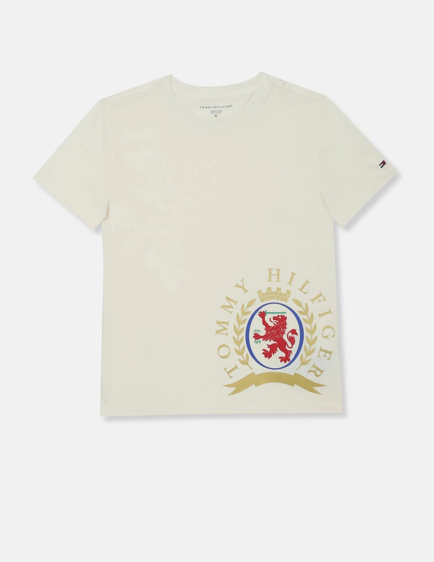 Boys' Tommy Logo Regular Fit Cotton T-Shirt-Ivory Petal