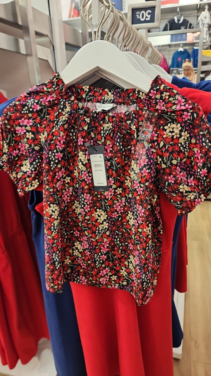 Girls' Tommy Ruffle-Trim Floral Print Top