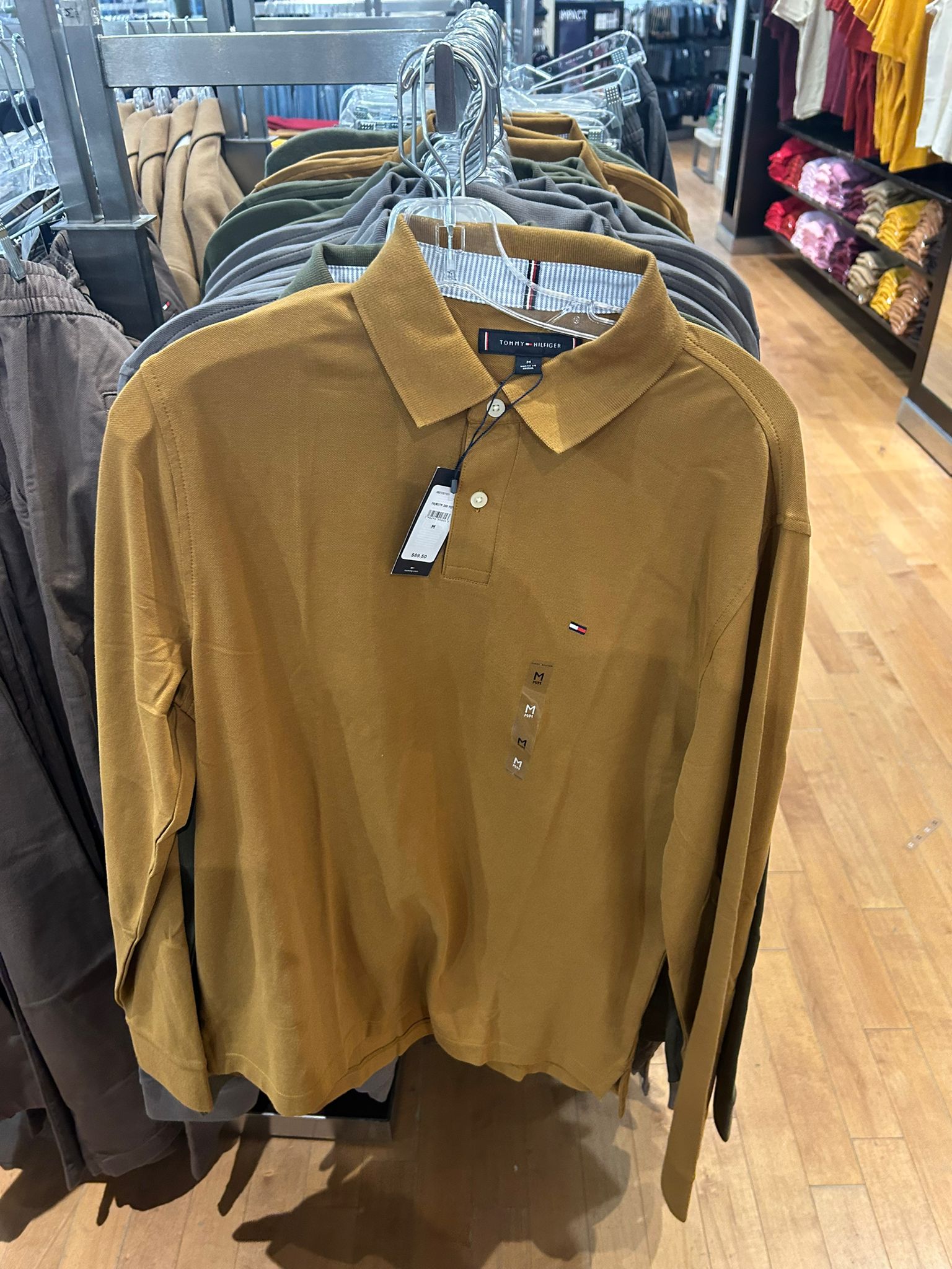 Tommy Mens' Regular Fit 1985 Long-Sleeve Polo Country Brown