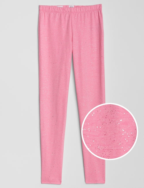Gap Kids Sparkle Leggings in Stretch Jersey-Pink Jubilee Nylon On