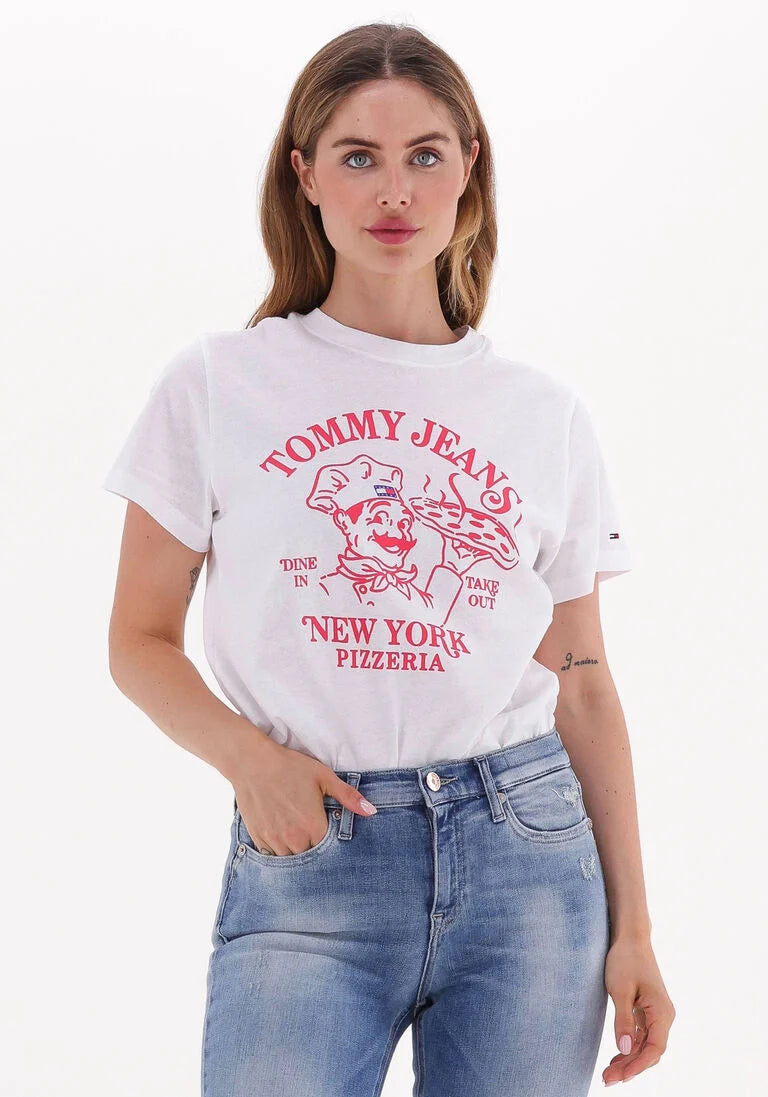 TOMMY JEANS PIZZA PRINT RELAXED T-SHIRT