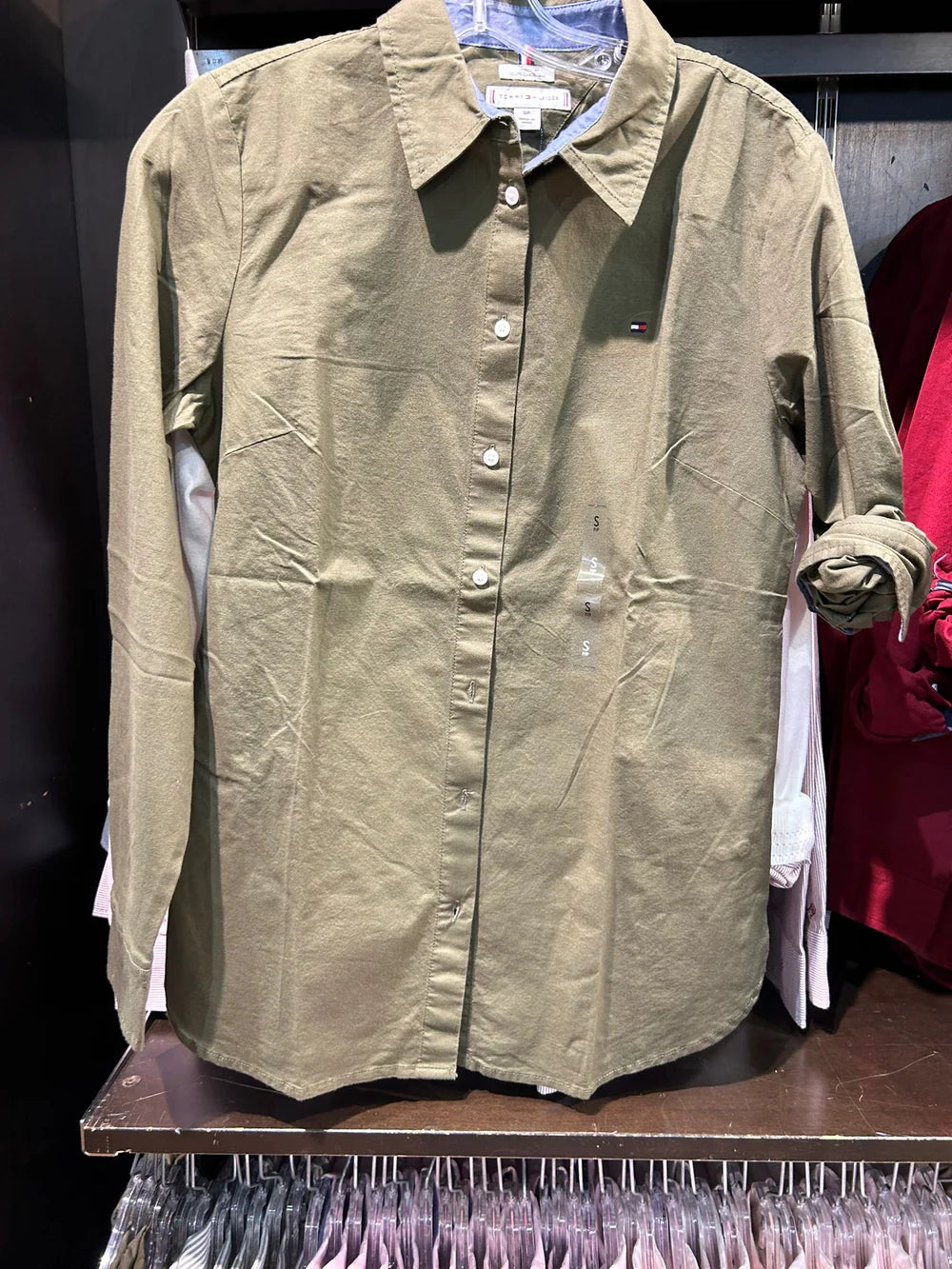 Tommy Hilfiger WOMEN Regular Fit Solid Stretch Oxford Shirt
