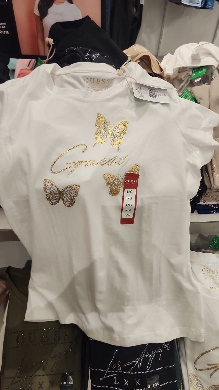 GUESS WOMENS' Eco Athalia Butterfly Tee