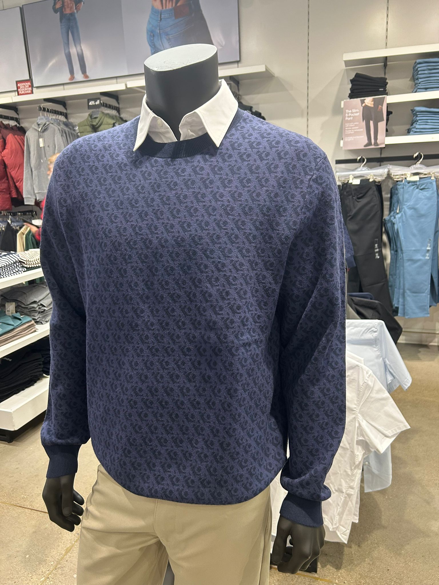 CALVIN KLEIN Mens' Crew Neck All Over Logo Sweatshirt