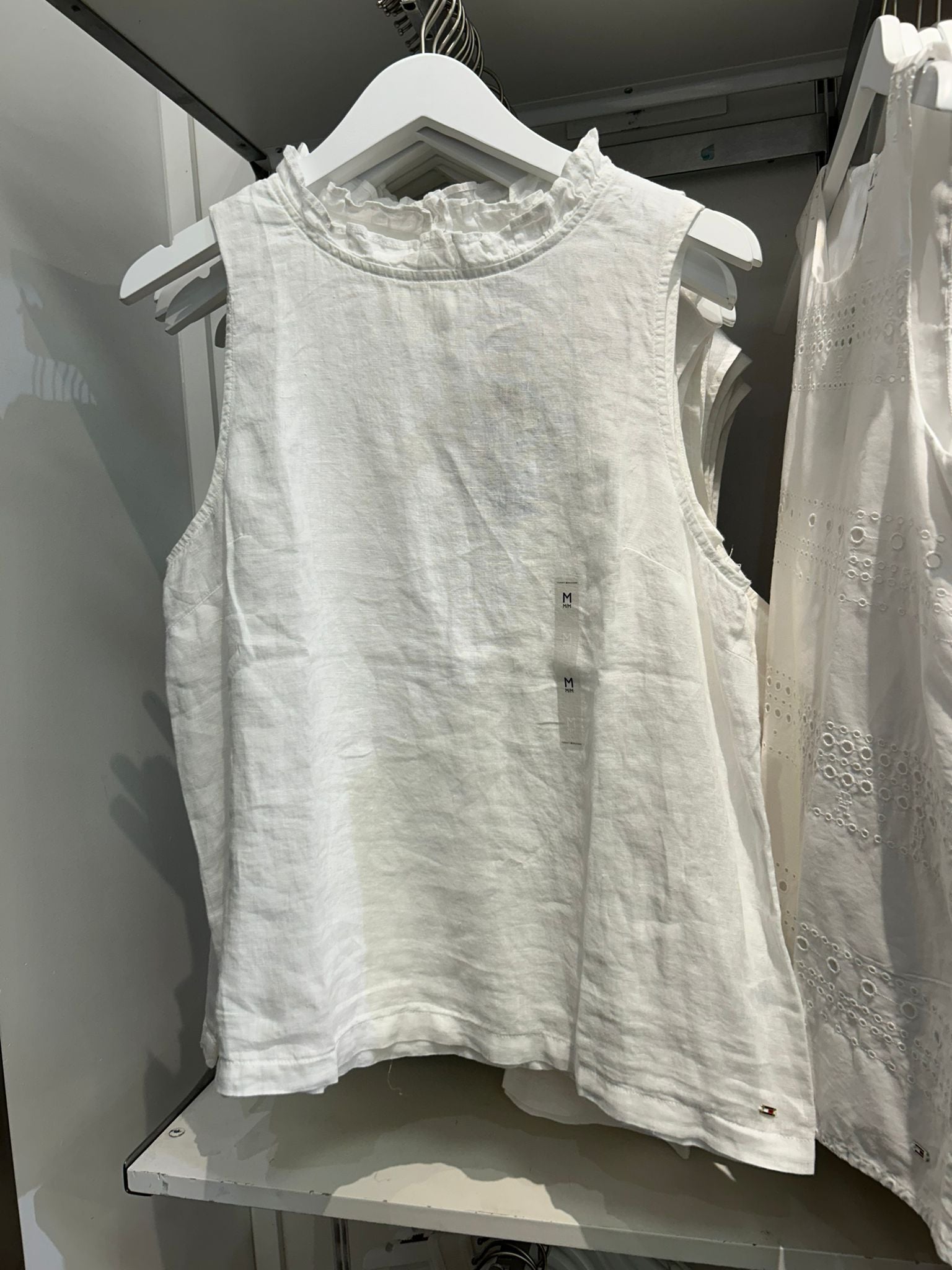 Tommy Hilfiger Ruffle Collar Linen Top
