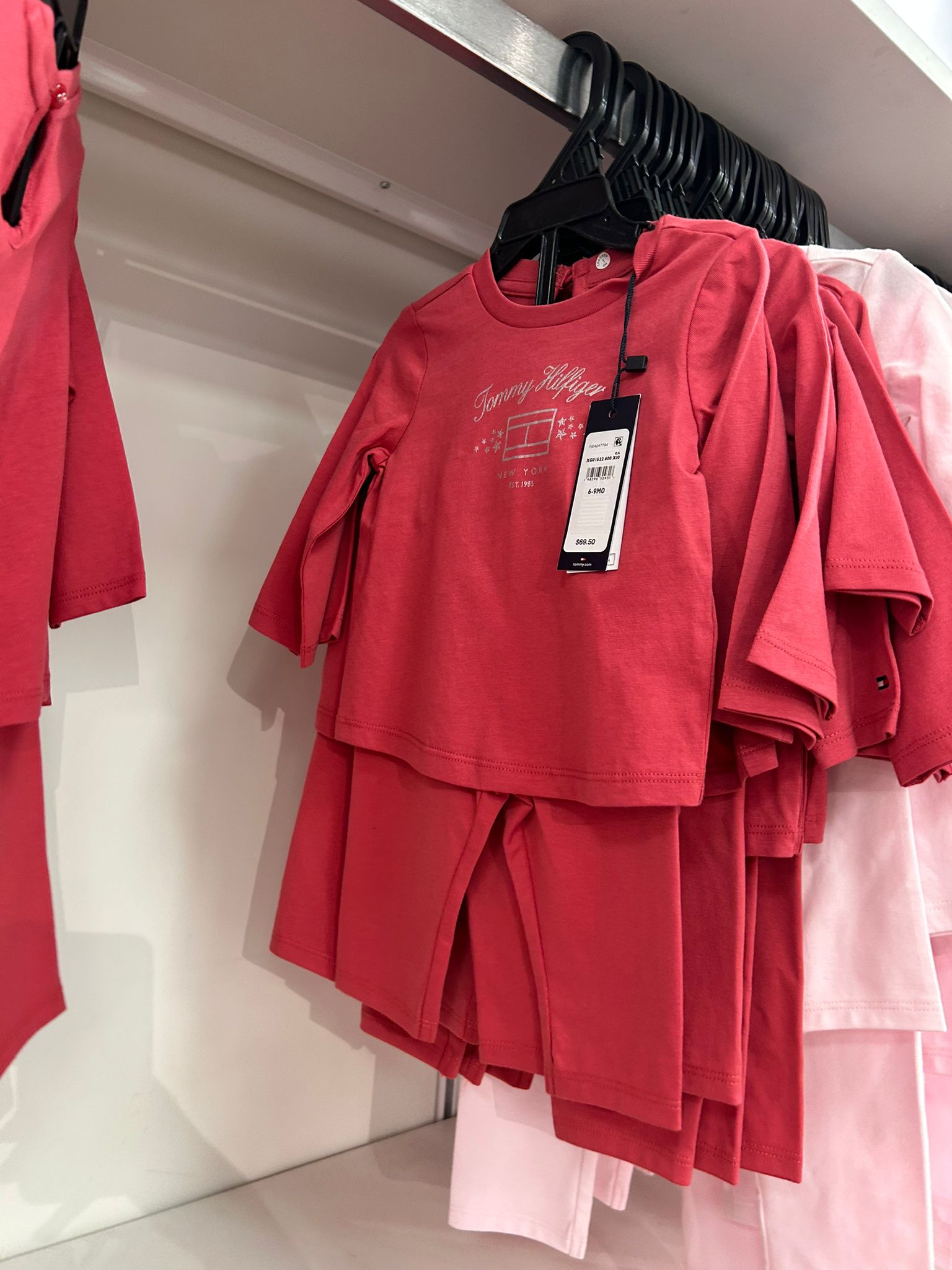Baby Girls' Tommy Logo Shirt and Pant Set Heritage Pink