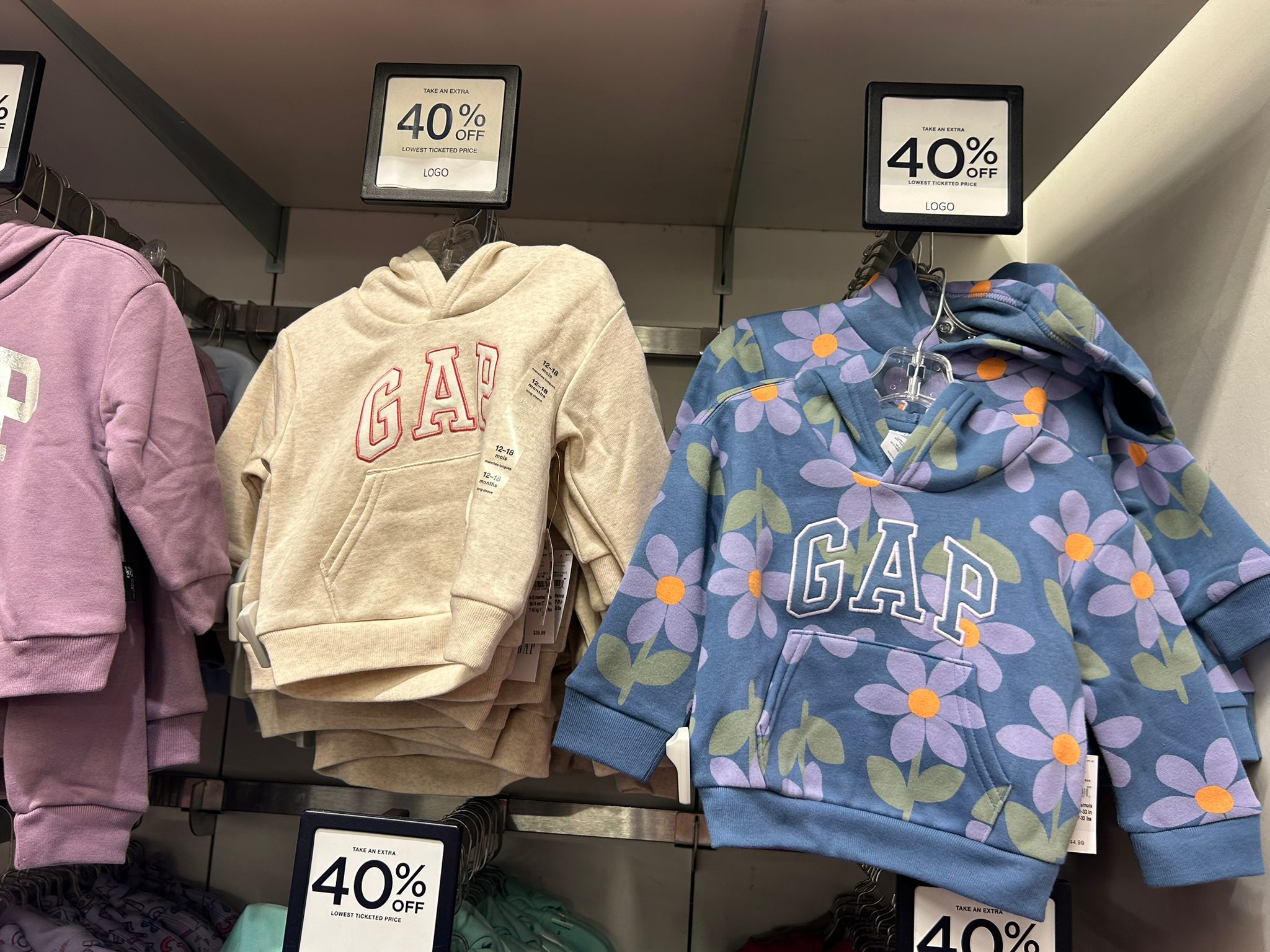 Gap BabyGirl × Disney Relaxed Logo Hoodie Cream And Beige