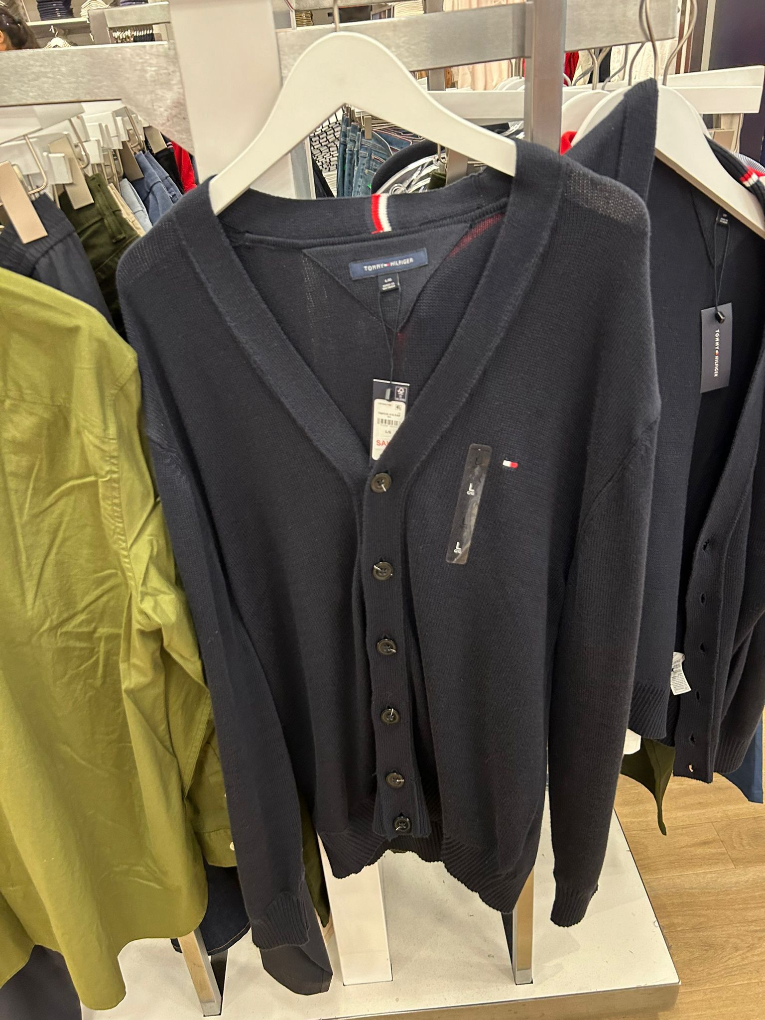 MENS' TOMMY HILFIGER Essential Cotton Cardigan-NAVY