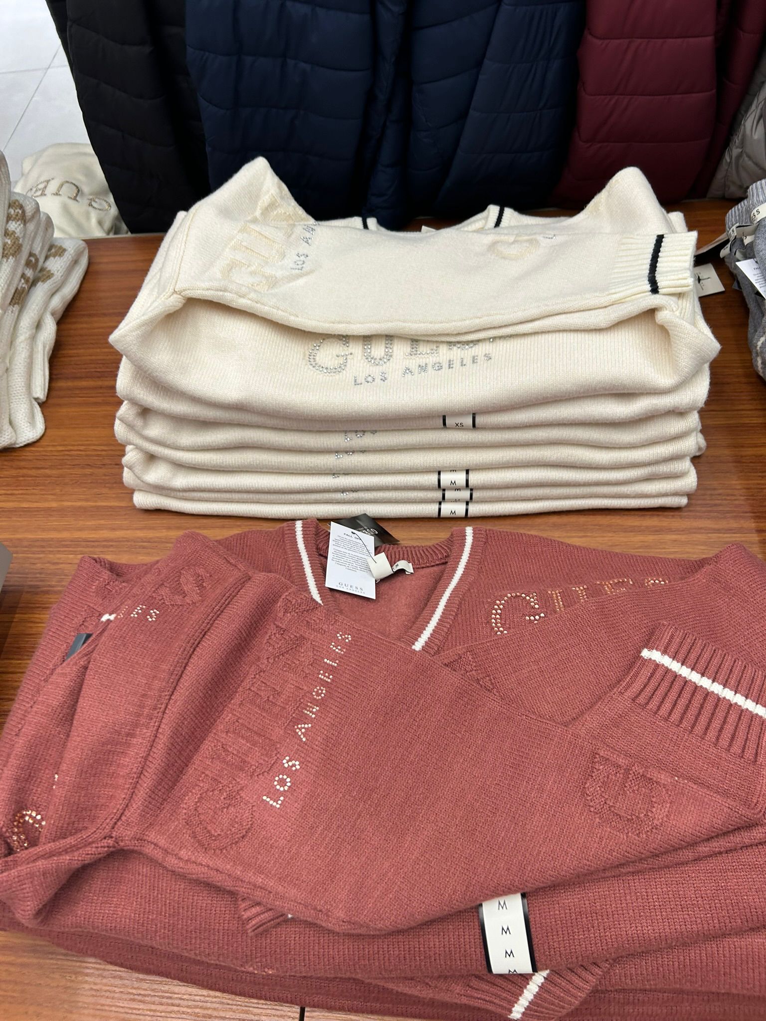 Guess Womens' Dateryn V-Neck Sweater Off-white