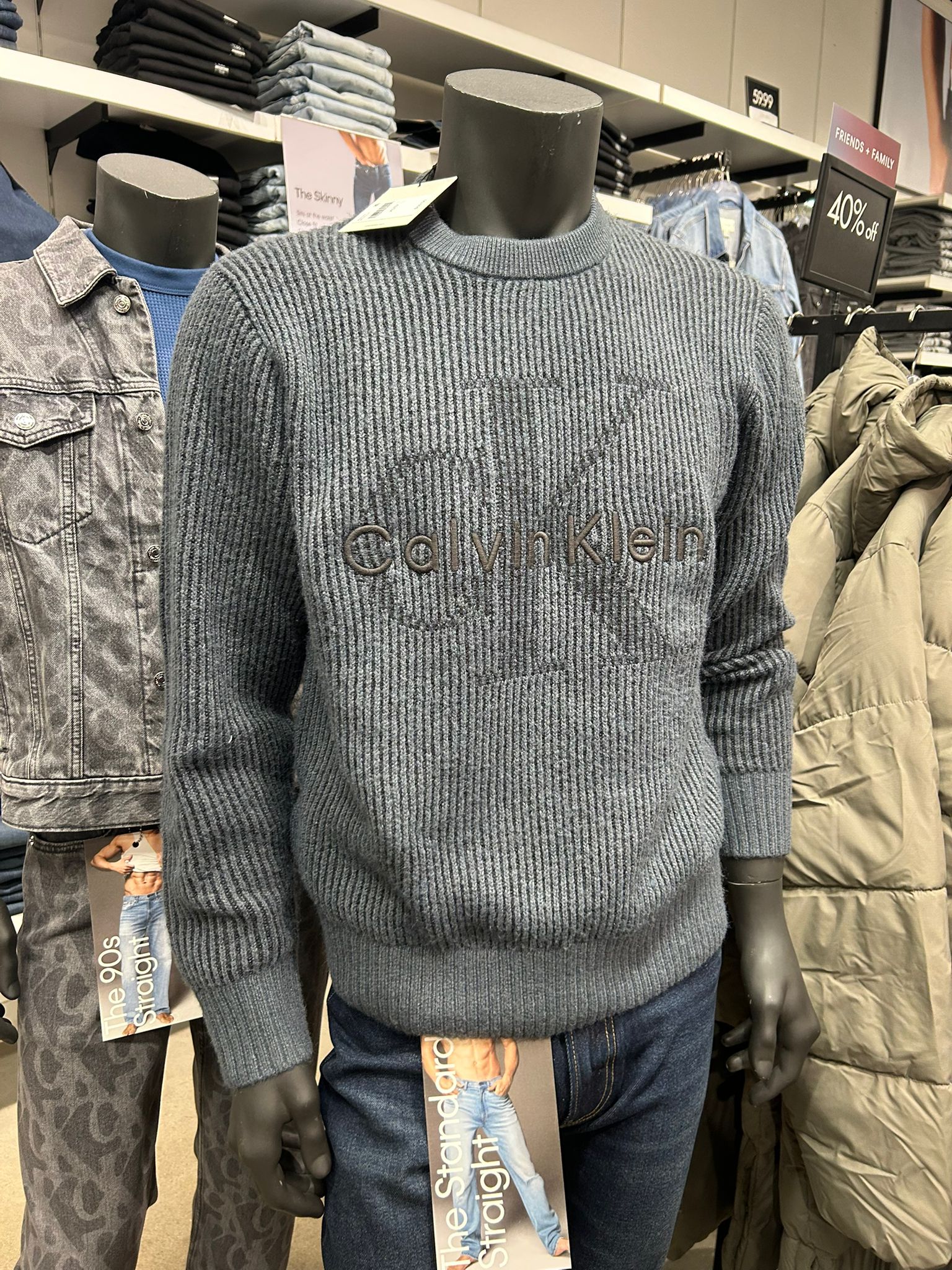 CALVIN KLEIN Mens' CHENILLE MONOLOGO SWEATER - Sweatshirts