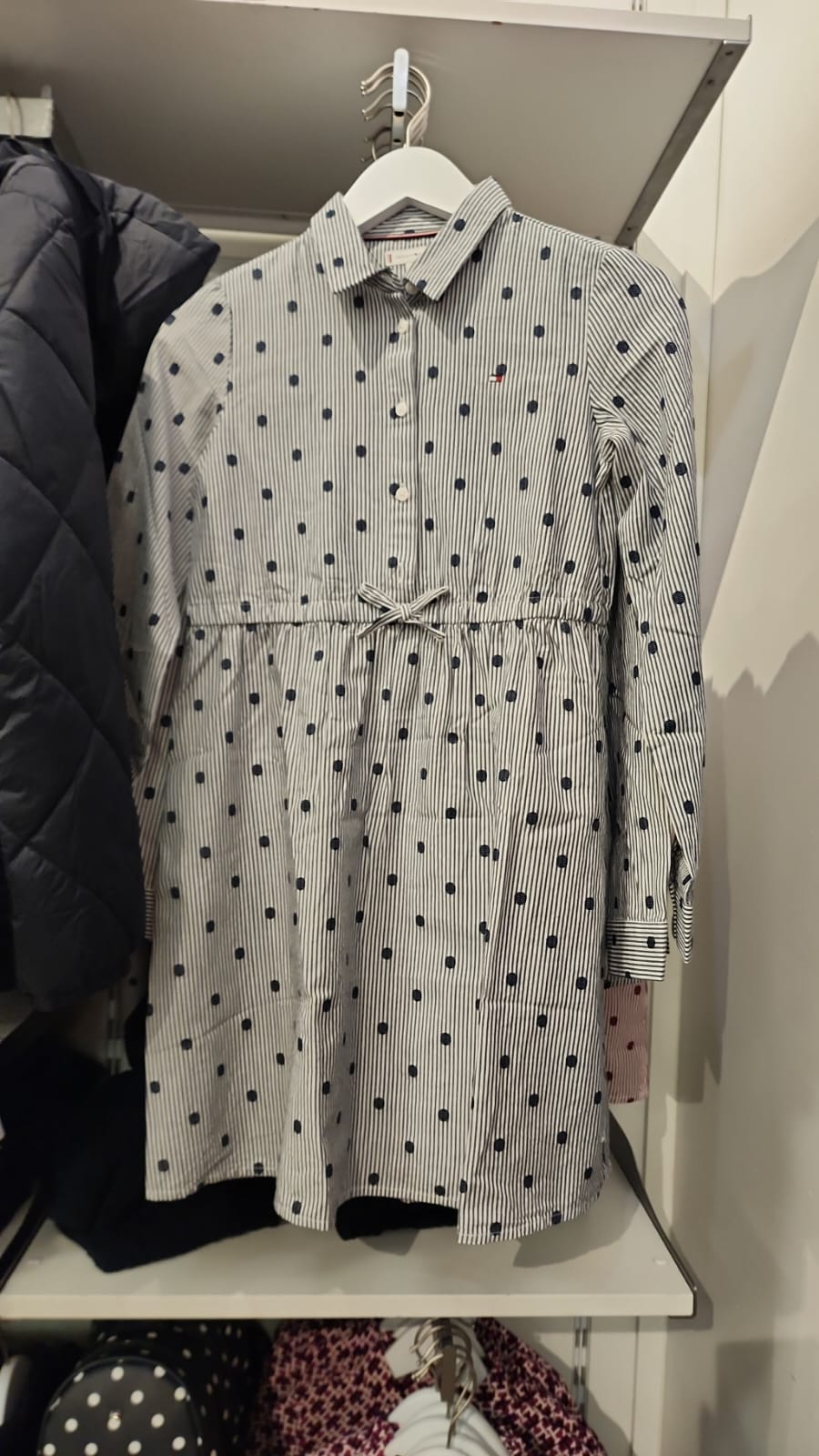 Tommy GIRL Allover Dot Shirtdress/ Carbon Navy