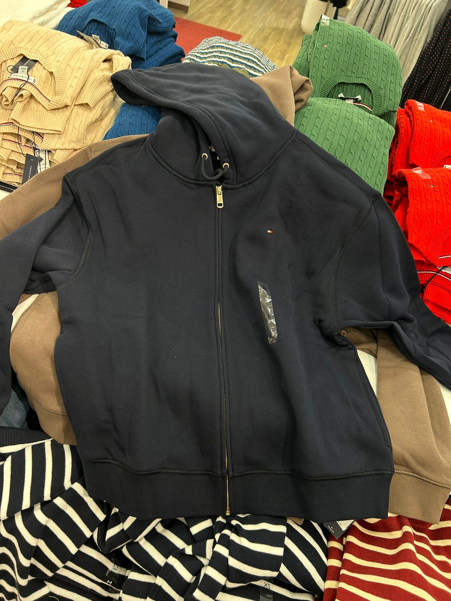 Womens' Tommy Relaxed Fit Zip Hoodie NAVY