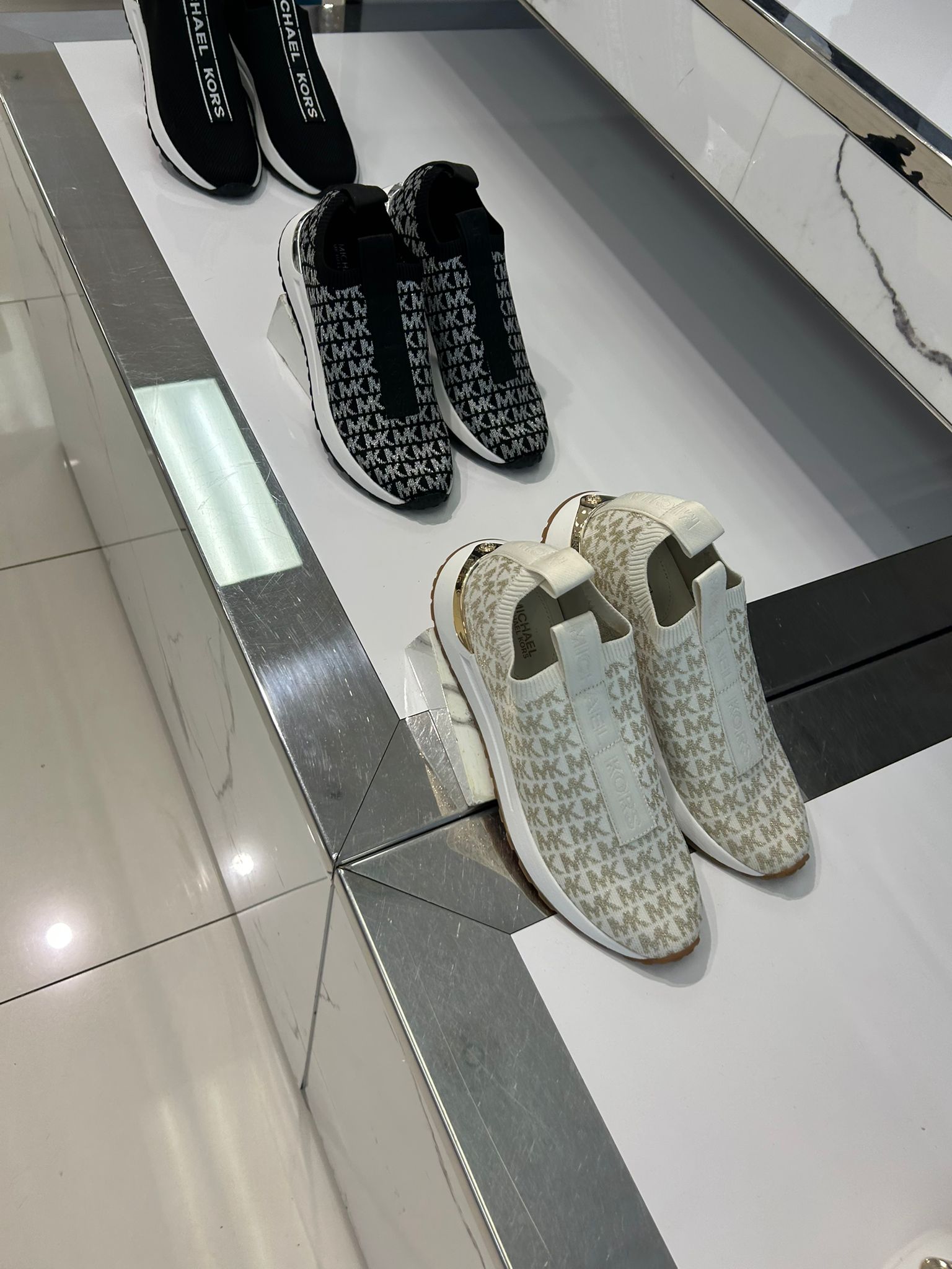 Michael Kors WOMENS' Bodie Knit Slip-On Sneaker CREAM