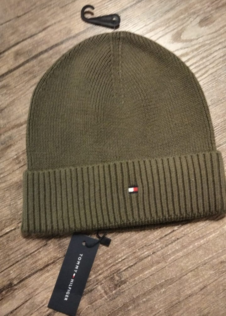 Womens' Tommy Hilfiger Flag Beanie with Cashmere