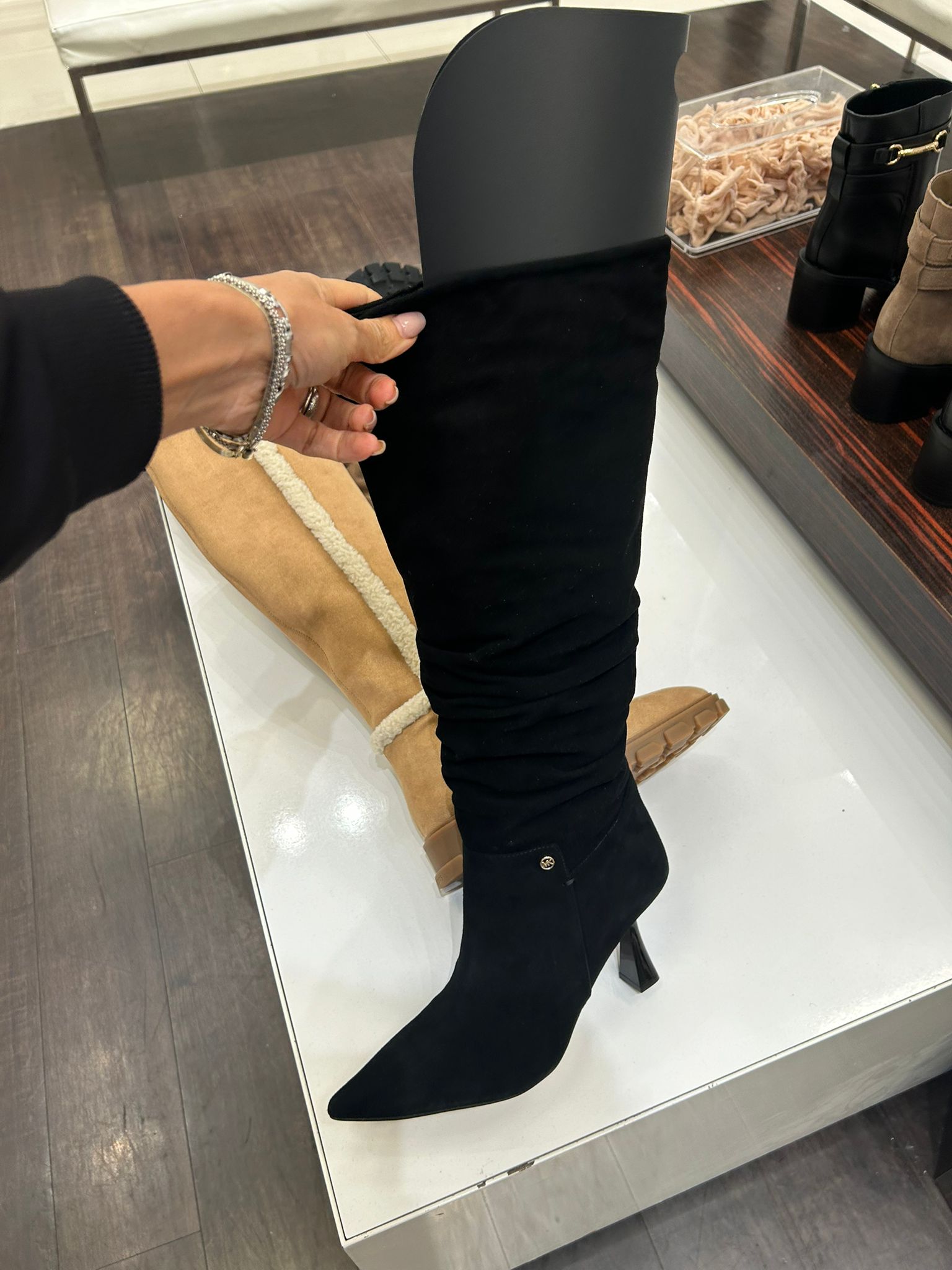 Michael Kors Womens' Amali suede boot BLACK