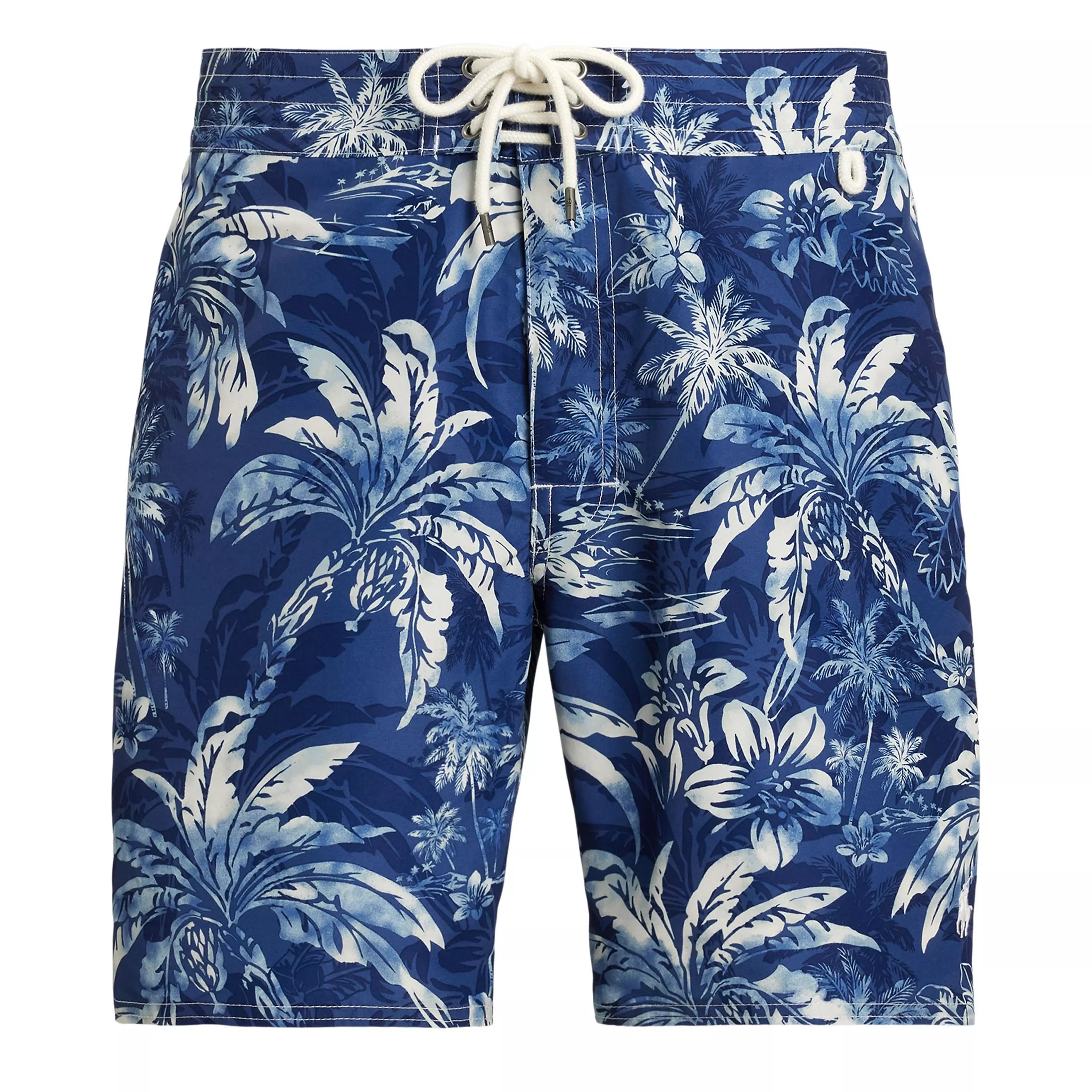 Polo Ralph Lauren Men's Palm Print Quick Dry Relaxed Fit Swim Shorts-Indigo Palm