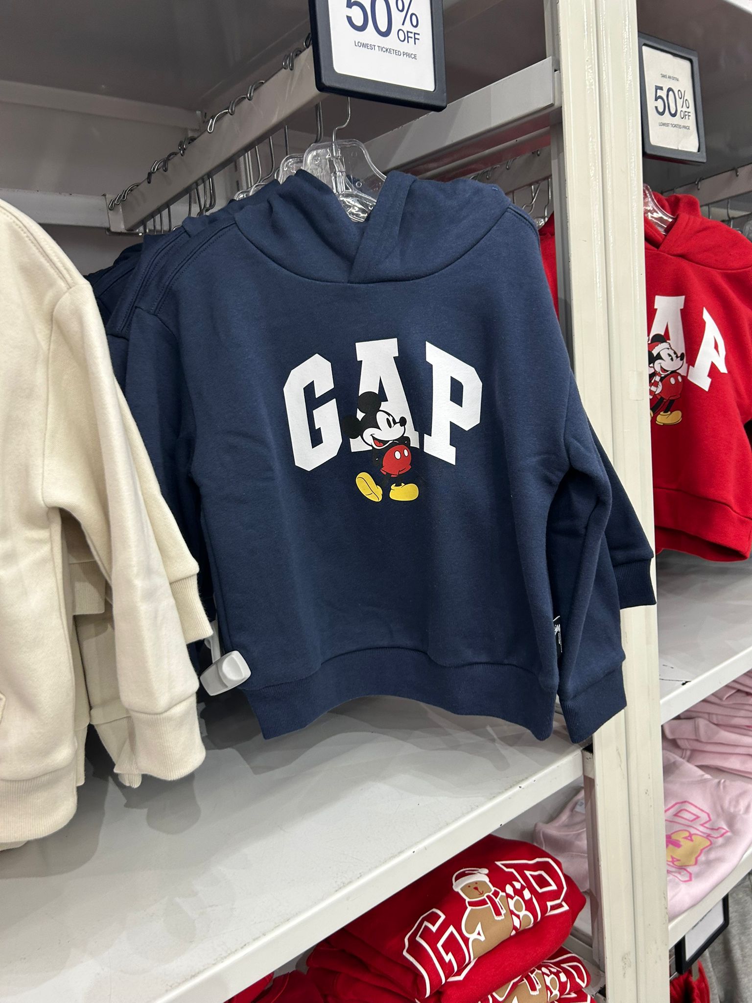 BabyBOY Gap × Disney Mickey Mouse Relaxed Logo Hoodie Disney Family Navy