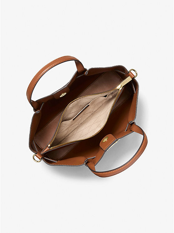 Women's Michael Kors Carson Medium Crocodile Embossed Satchel LUGGAGE