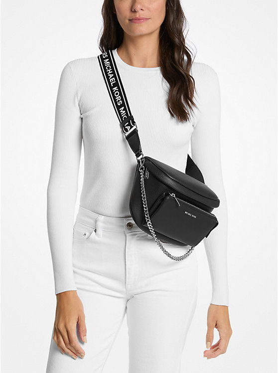 Women's Michael Kors Slater Medium Signature Logo Sling Pack black