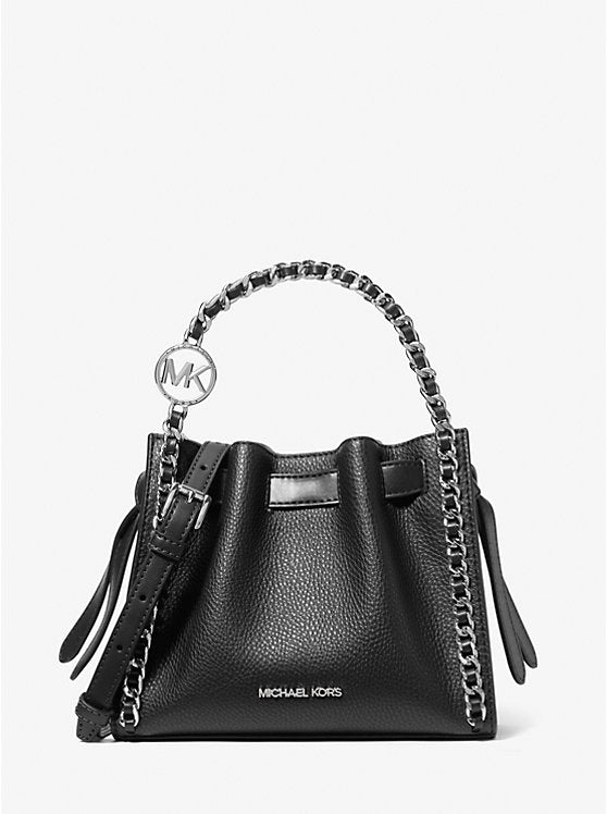 Womens' Michael Kors Mina Small Chain Convertible Crossbody Bag BLACK