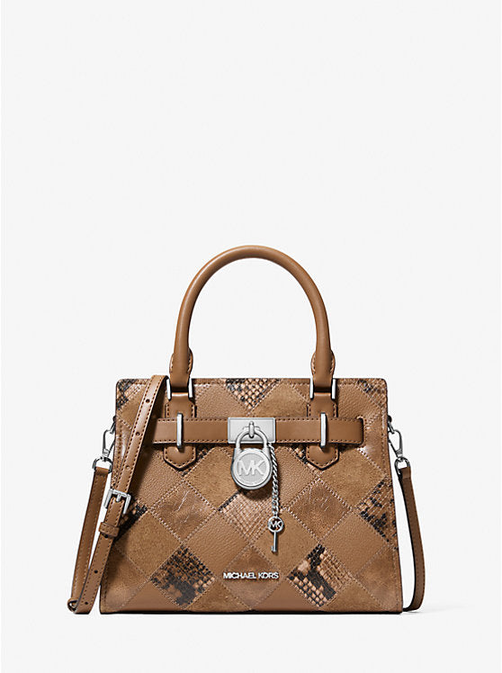 Women's Michael Kors Hamilton Small Patchwork Satchel DRIFTWOOD