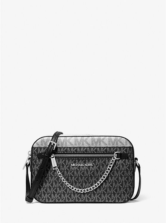 Michael Kors WOMENS' Jet Set Large Logo Crossbody Bag Black