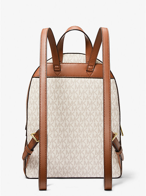 Women's Michael Kors Jaycee Medium Signature Logo Backpack VANILLA