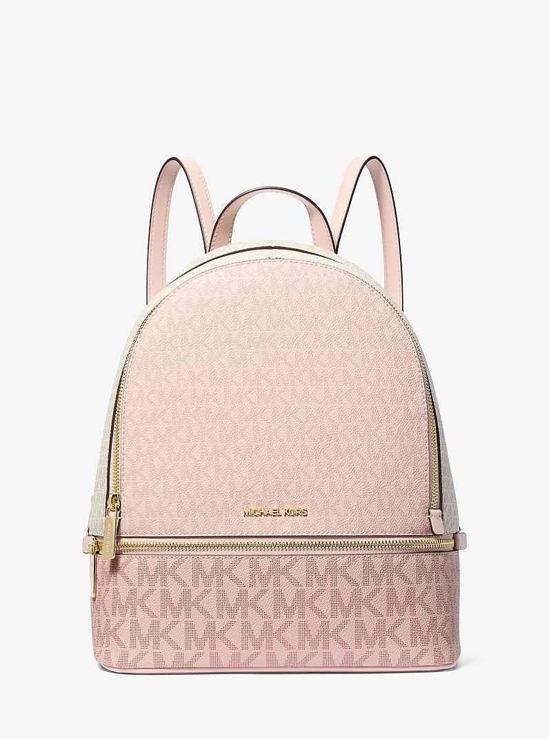 Michael Kors Women's Rhea Medium Pebbled Leather Backpack-PWD BLSH MLT