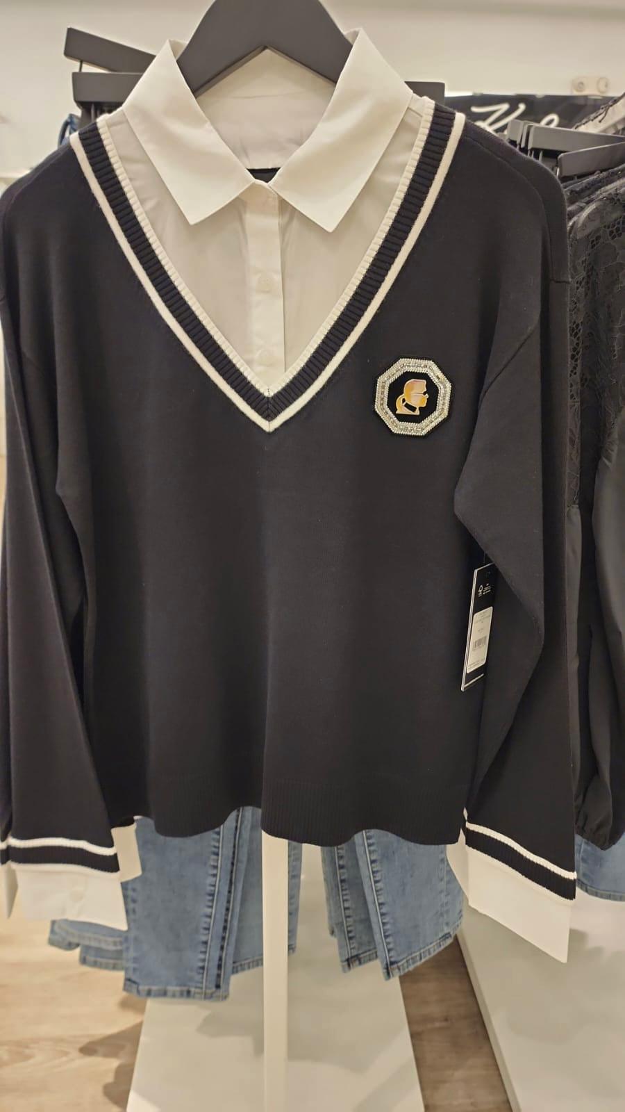 Karl Womens' TWOFER VARSITY SWEATER