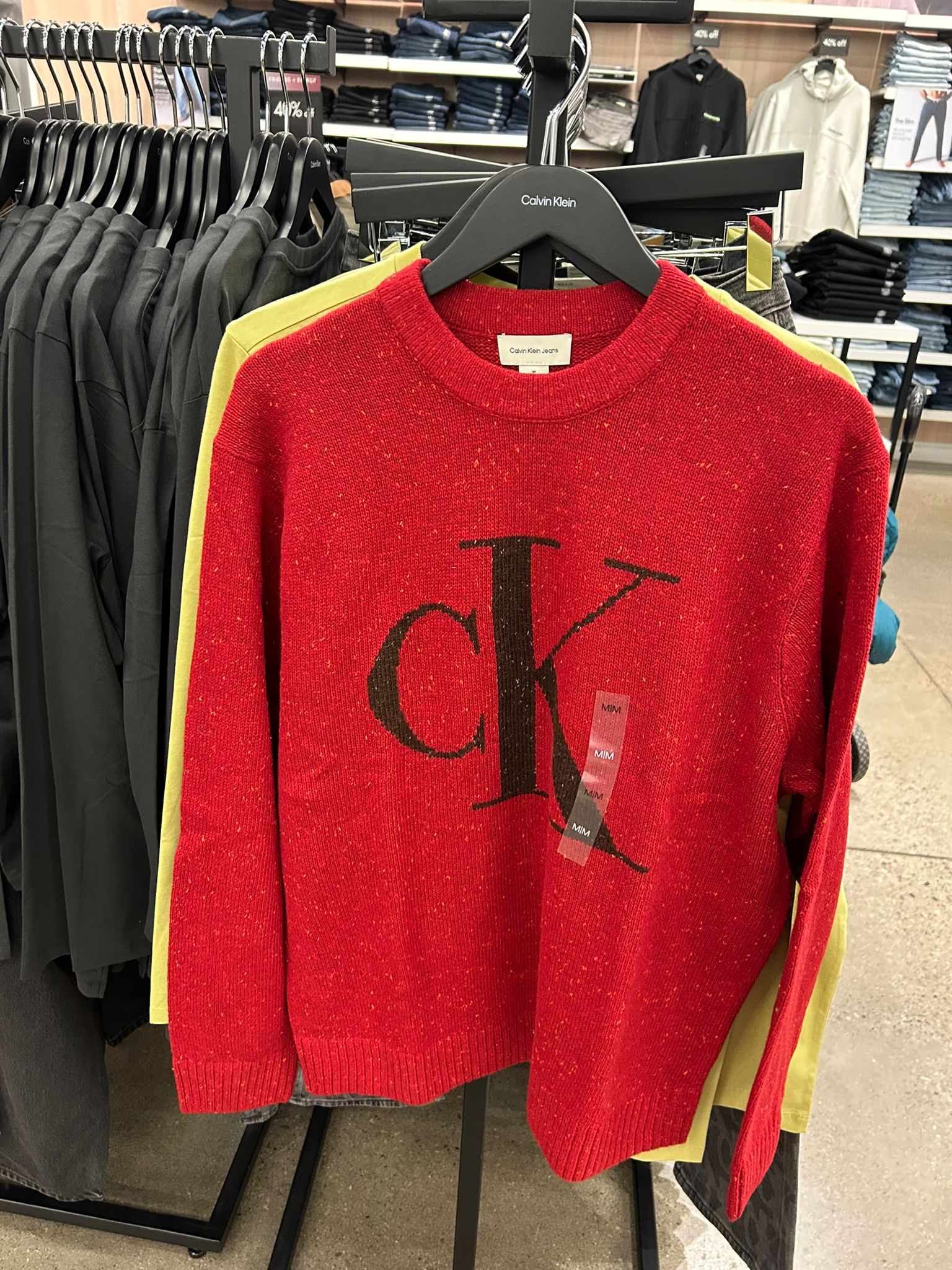 CALVIN KLEIN Mens' Fleece Monogram Graphic Sweater
