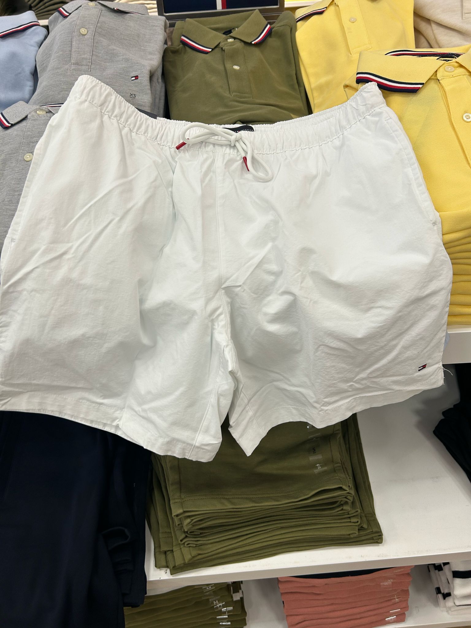Tommy Hilfiger Mens' swim shorts with small flag logo in white