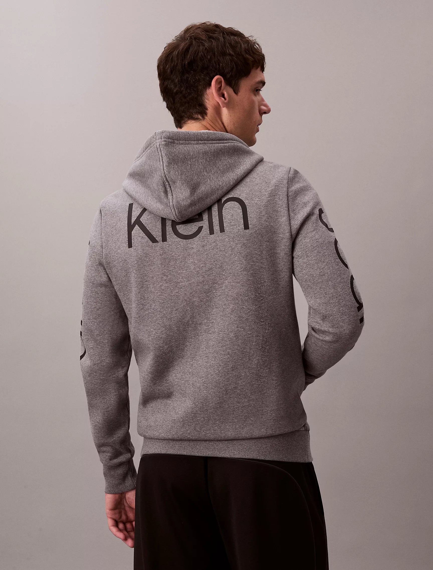 Calvin Klein Mens' Fleece Vertical Logo Classic Zip Hoodie